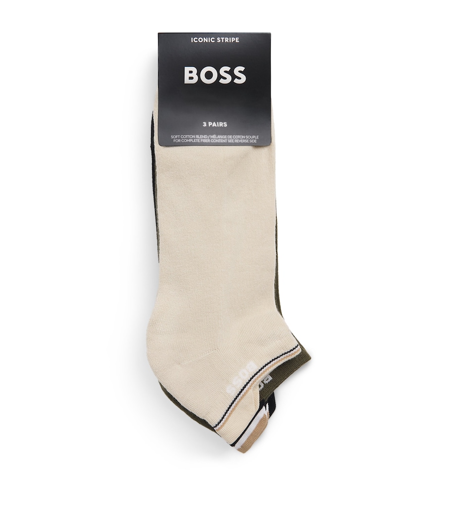 BOSS Mens Logo Stripe Socks (Pack of 3) Open Misc Image 1