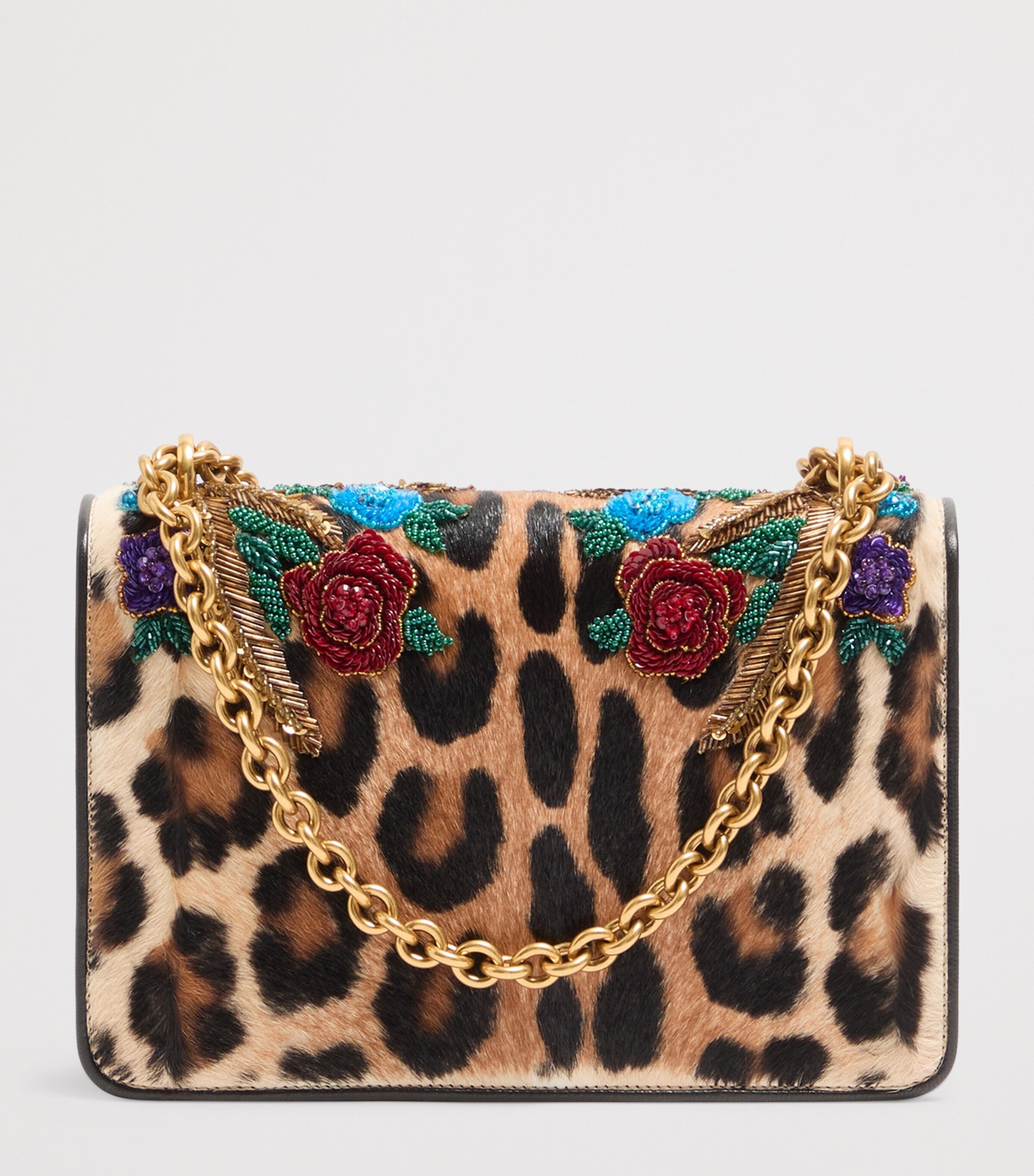 Valentino Garavani Leather Embellished Vain Shoulder Bag Dac Image 4