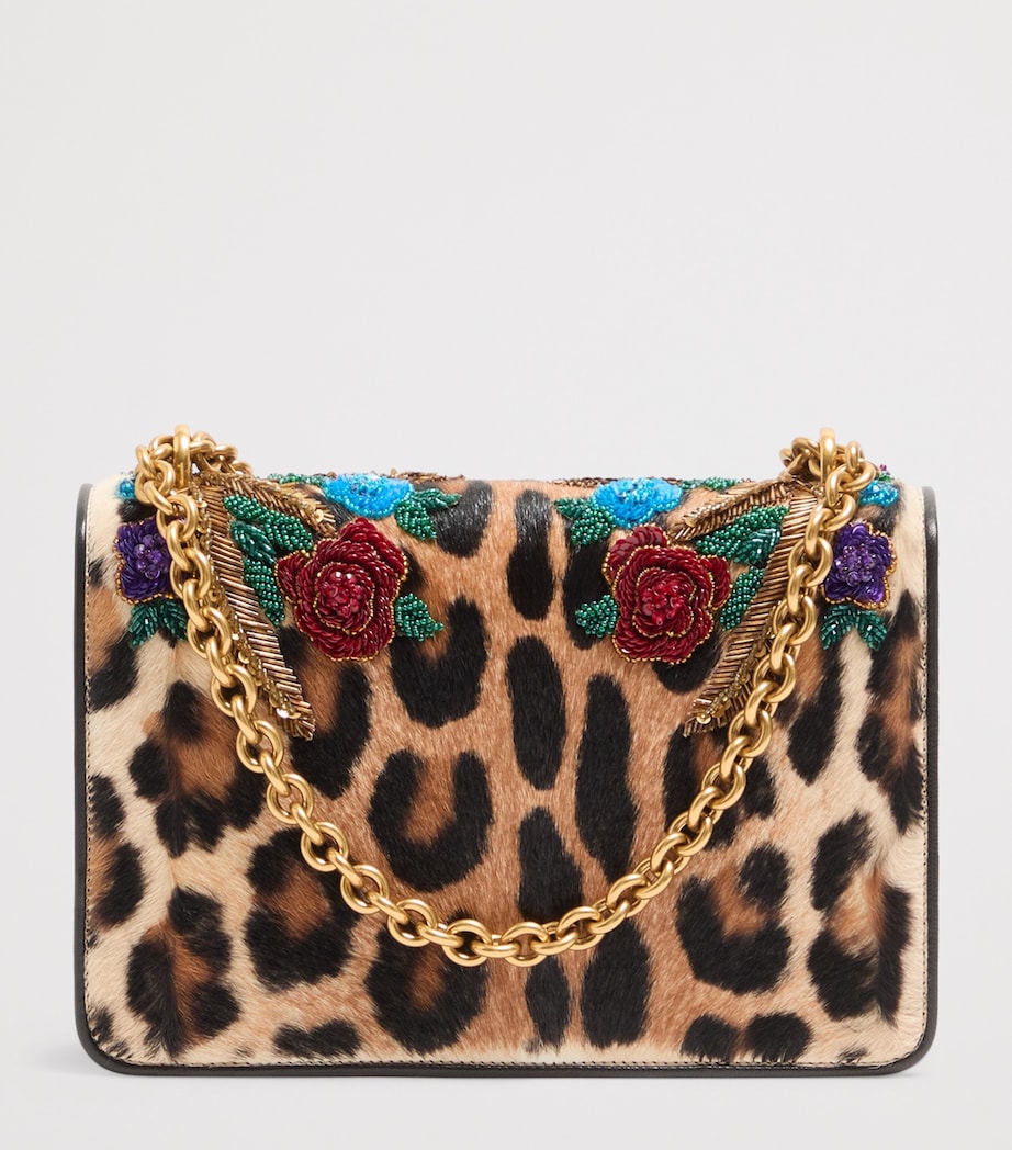 Valentino Garavani Leather Embellished Vain Shoulder Bag Dac Image 4