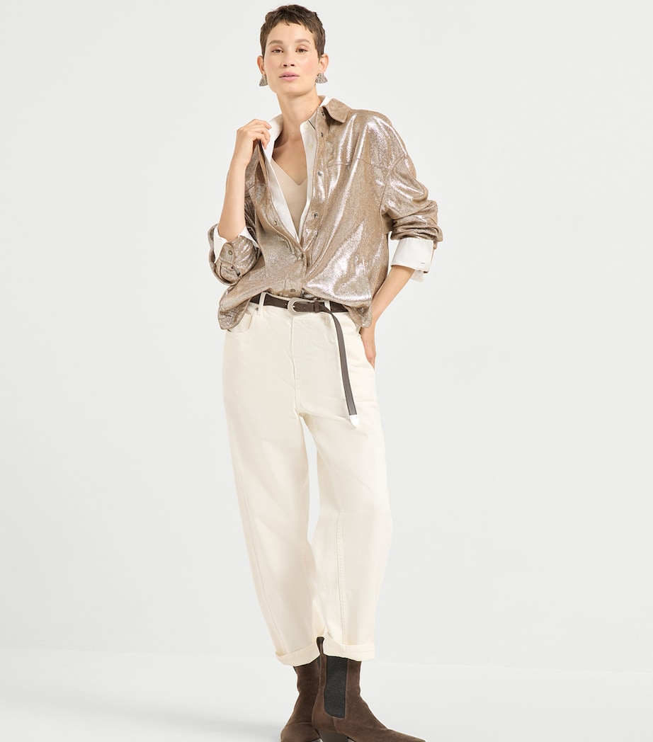 Cotton-Blend Monili V-Neck Tank Top C8539 Image 2