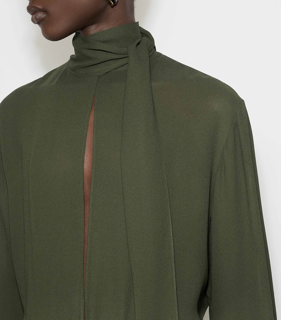 Georgette Pussybow Blouse OLIVE Image 7