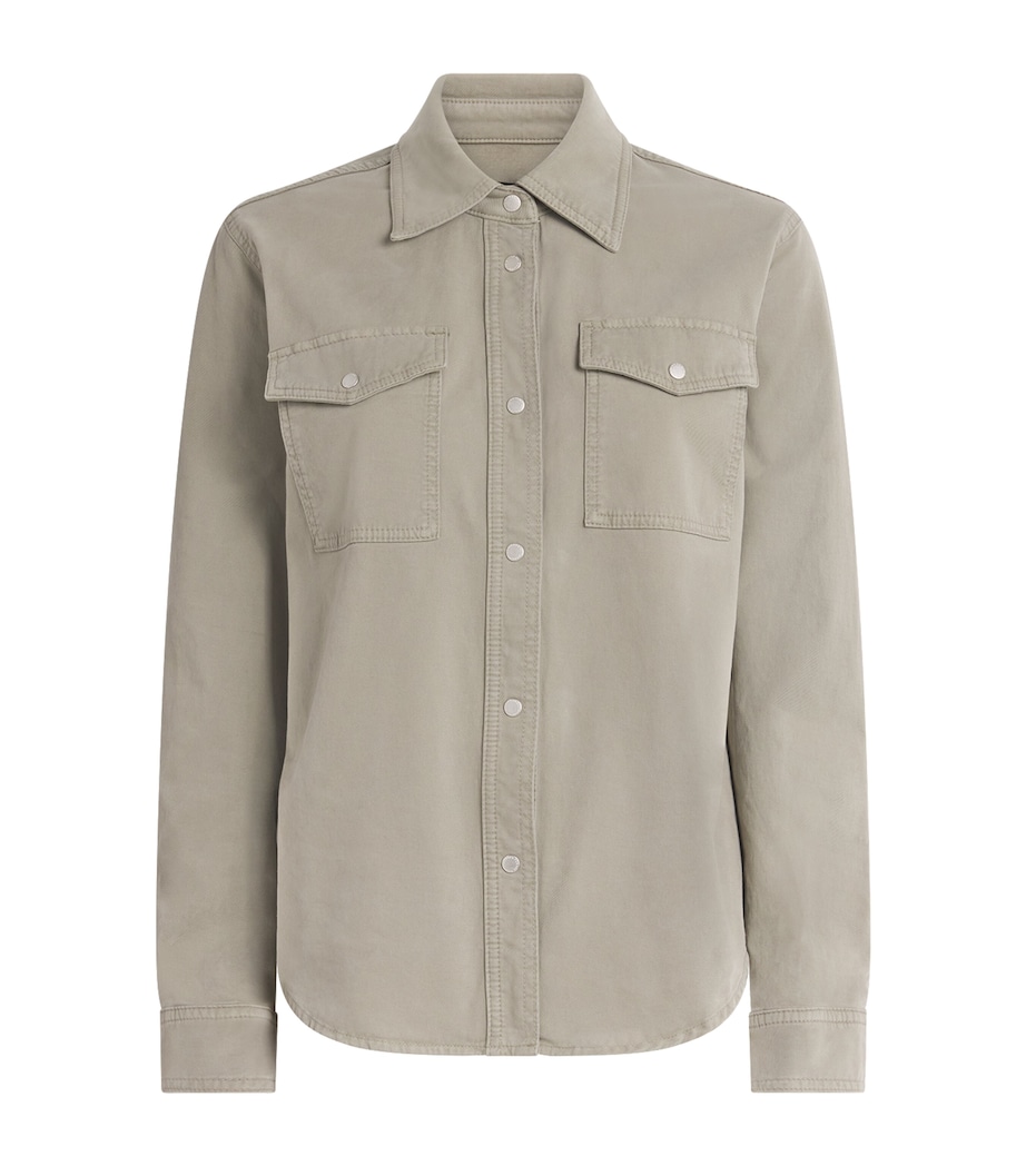7 For All Mankind Womens Cotton Twill Shirt Cmfrt Twill M Image 1