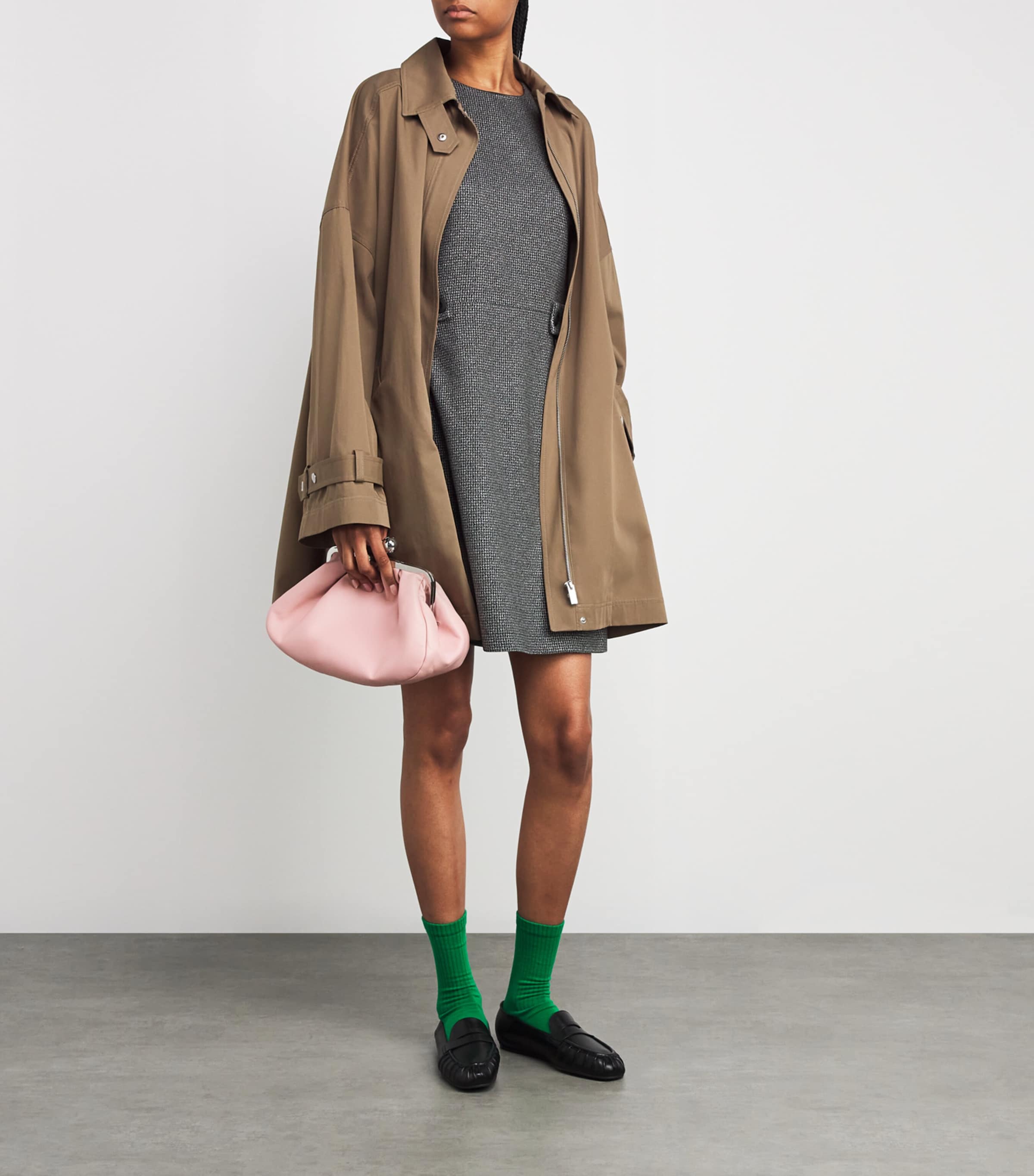 Houndstooth Tailored Mini Dress DARK GREY Image 2