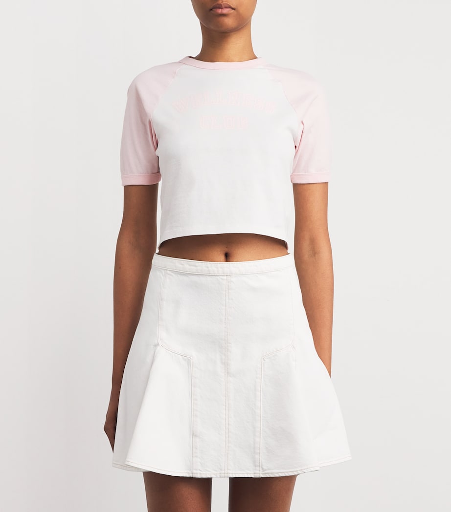 Wellness Club Cropped T-Shirt WHITE/PINK DOLPHIN Image 3