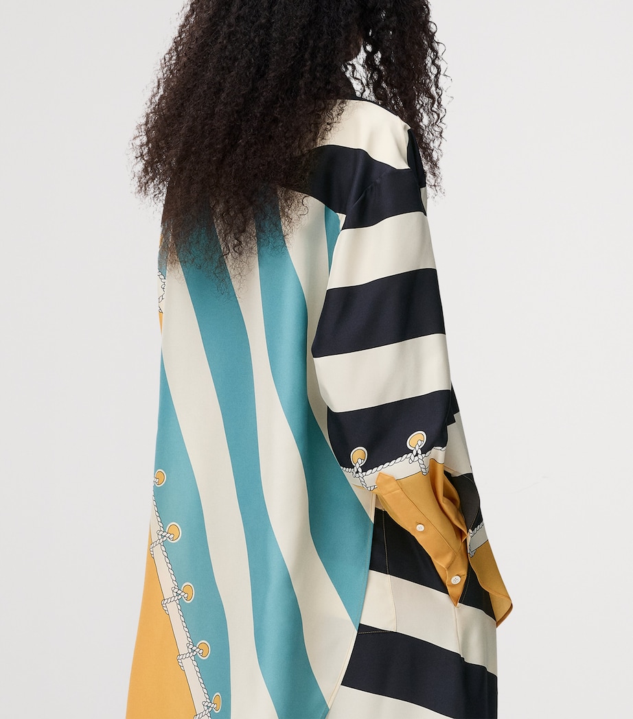 LOEWE Womens Silk Printed Shirt Orange/multicolor Image 4
