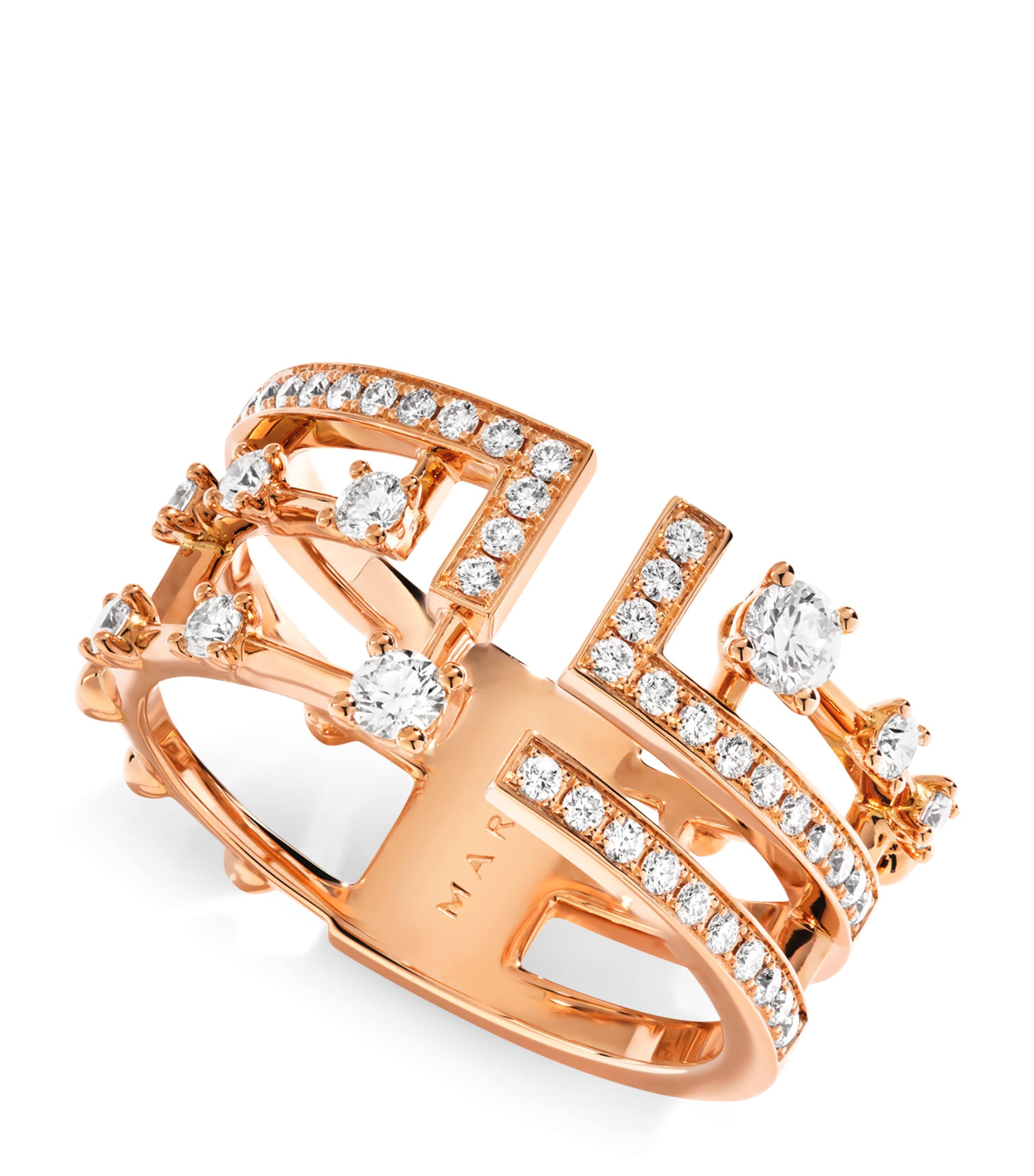 Marli New York Rose Gold And Diamond Avenues Ring In Rose Gold