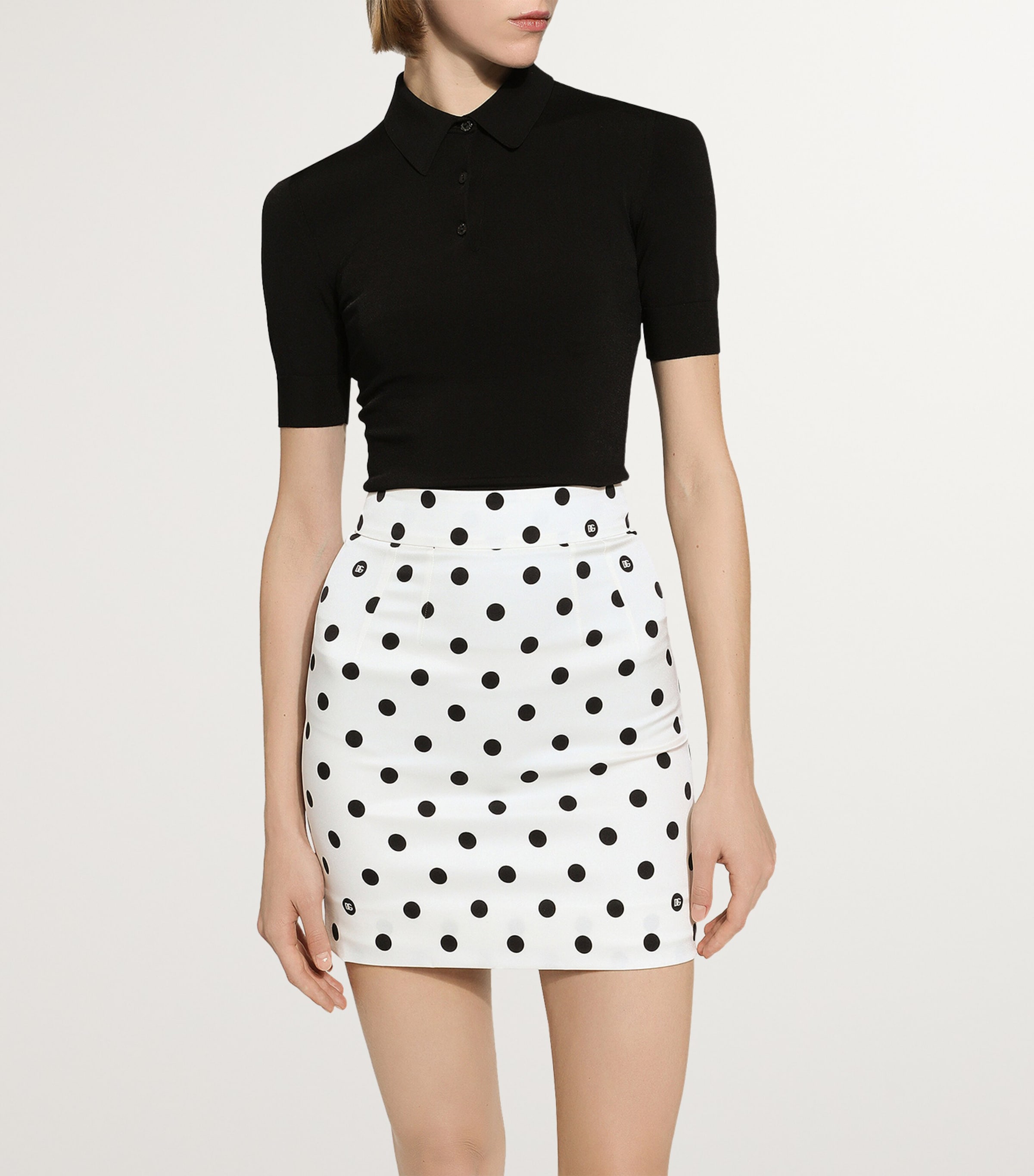 Knitted Polo Shirt N0000-BLACK Image 4