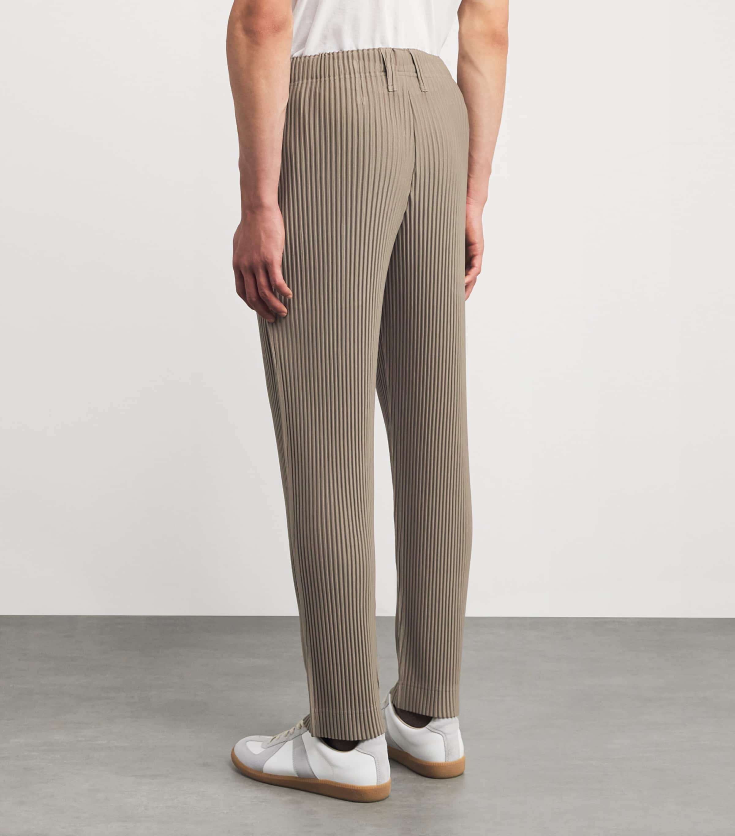 Homme Plissé Issey Miyake Mens Pleated Straight Trousers Riverside Gray Image 4
