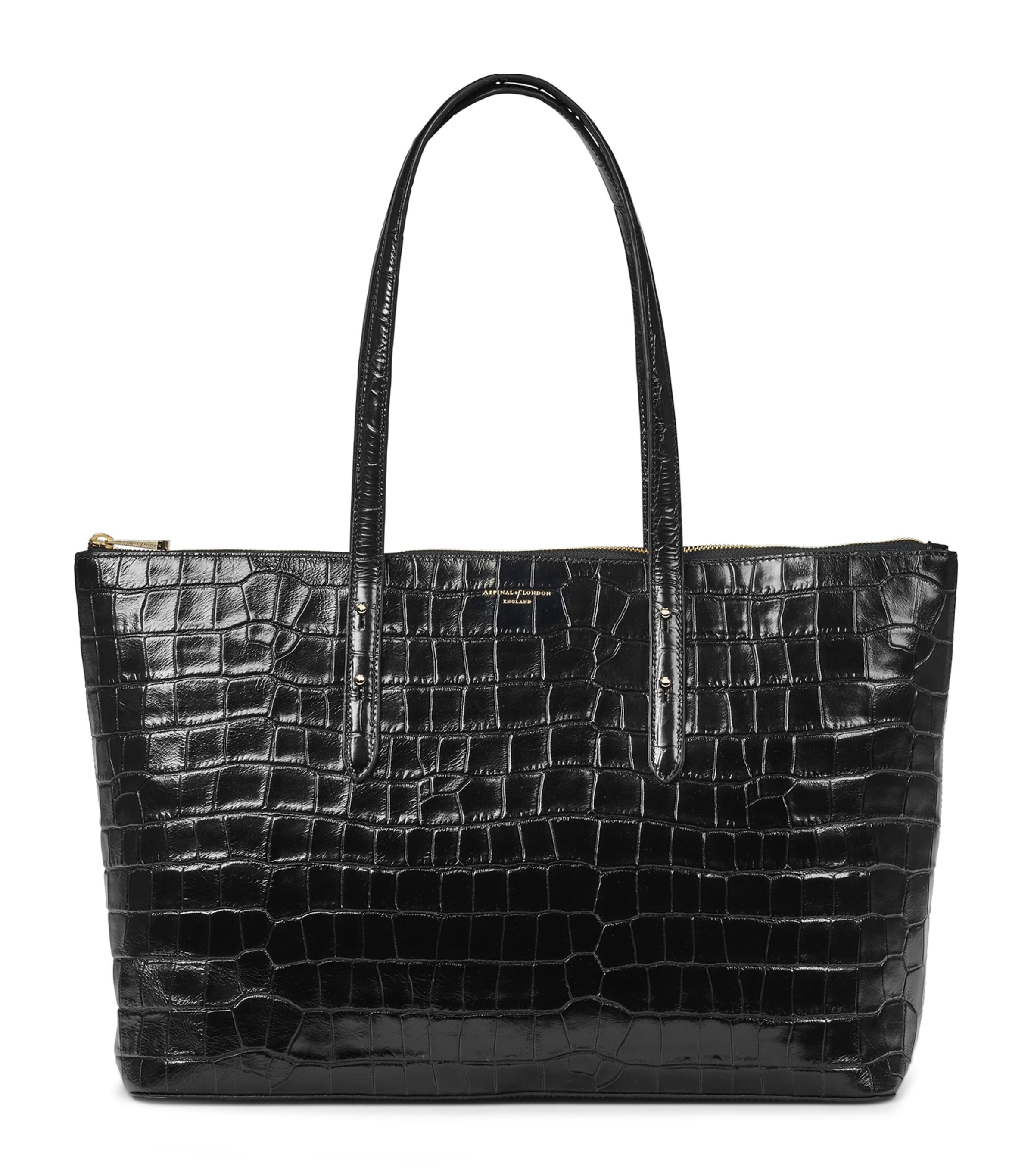 Aspinal Of London Leather Regent Tote Bag In Black