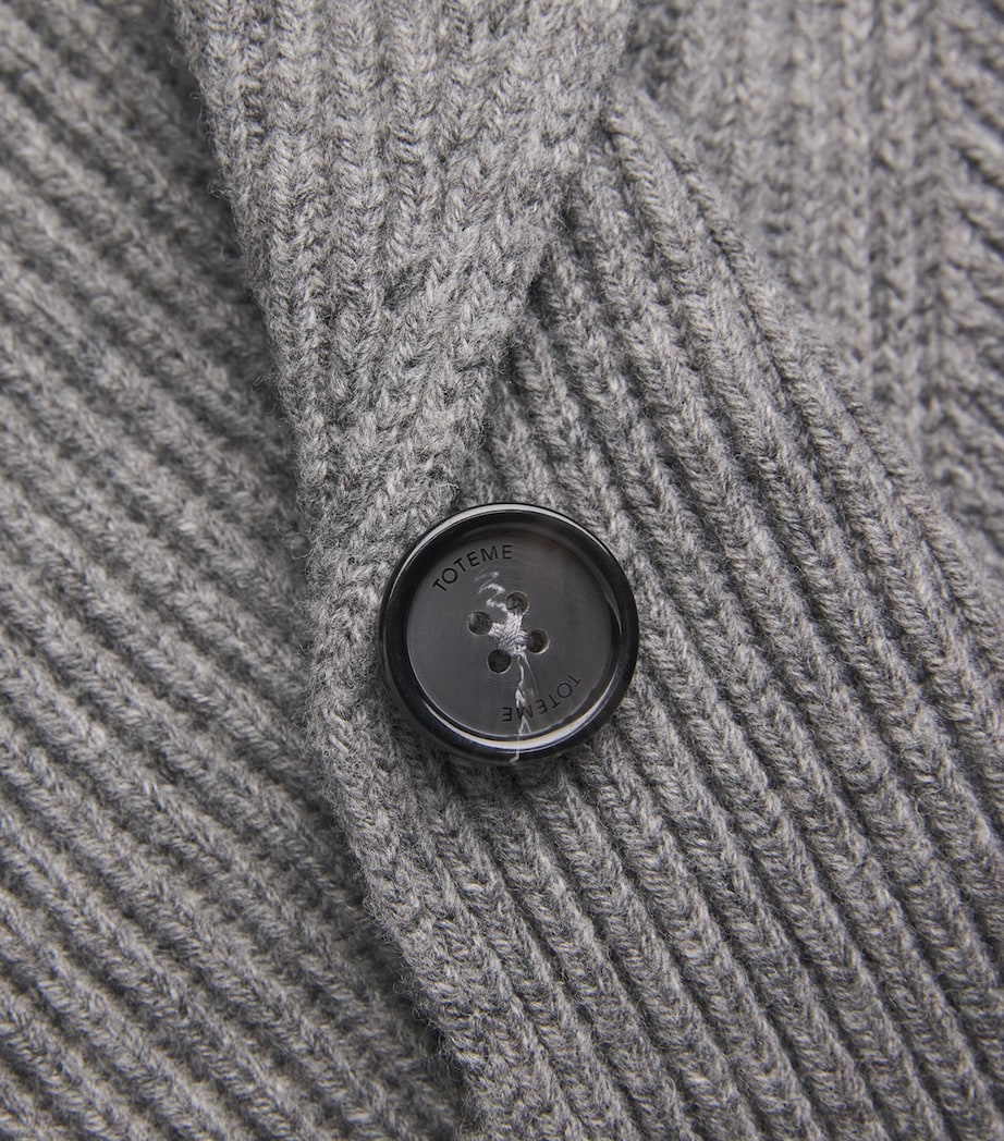 Wool-Blend Shawl Cardigan 020 MID GREY MELANGE Image 5