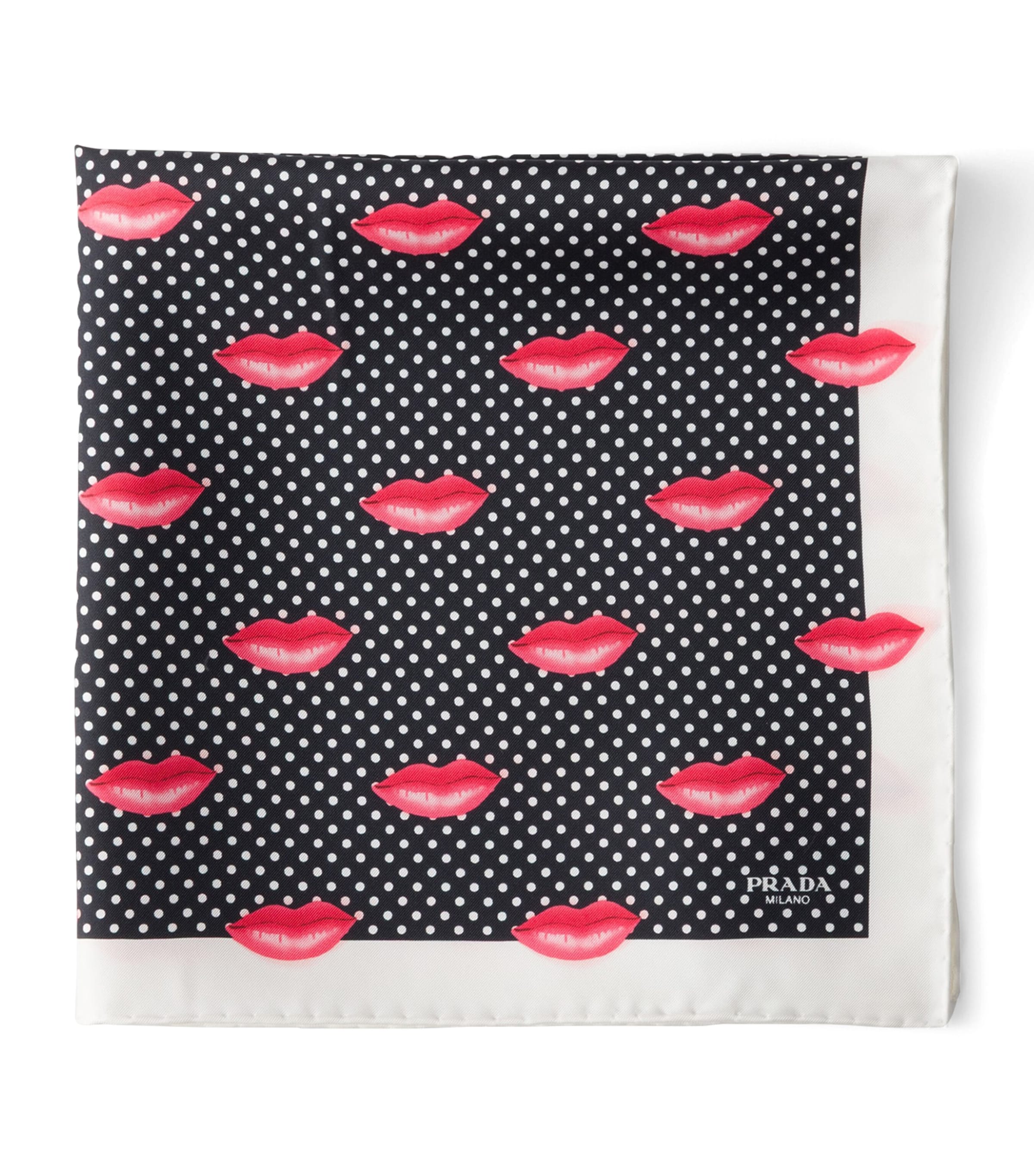 Prada Silk Twill Printed Lips Scarf Image 1