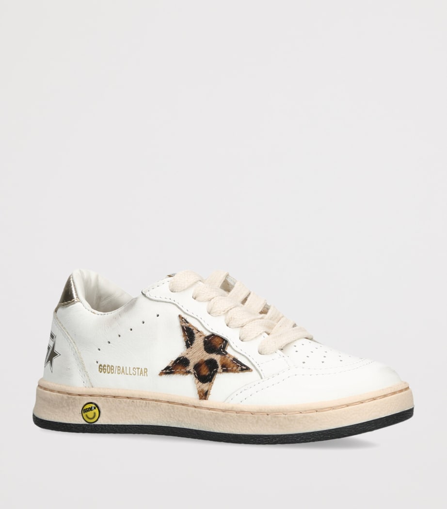 Golden Goose Leather Ball Star Leopard Sneakers White/comb Image 3