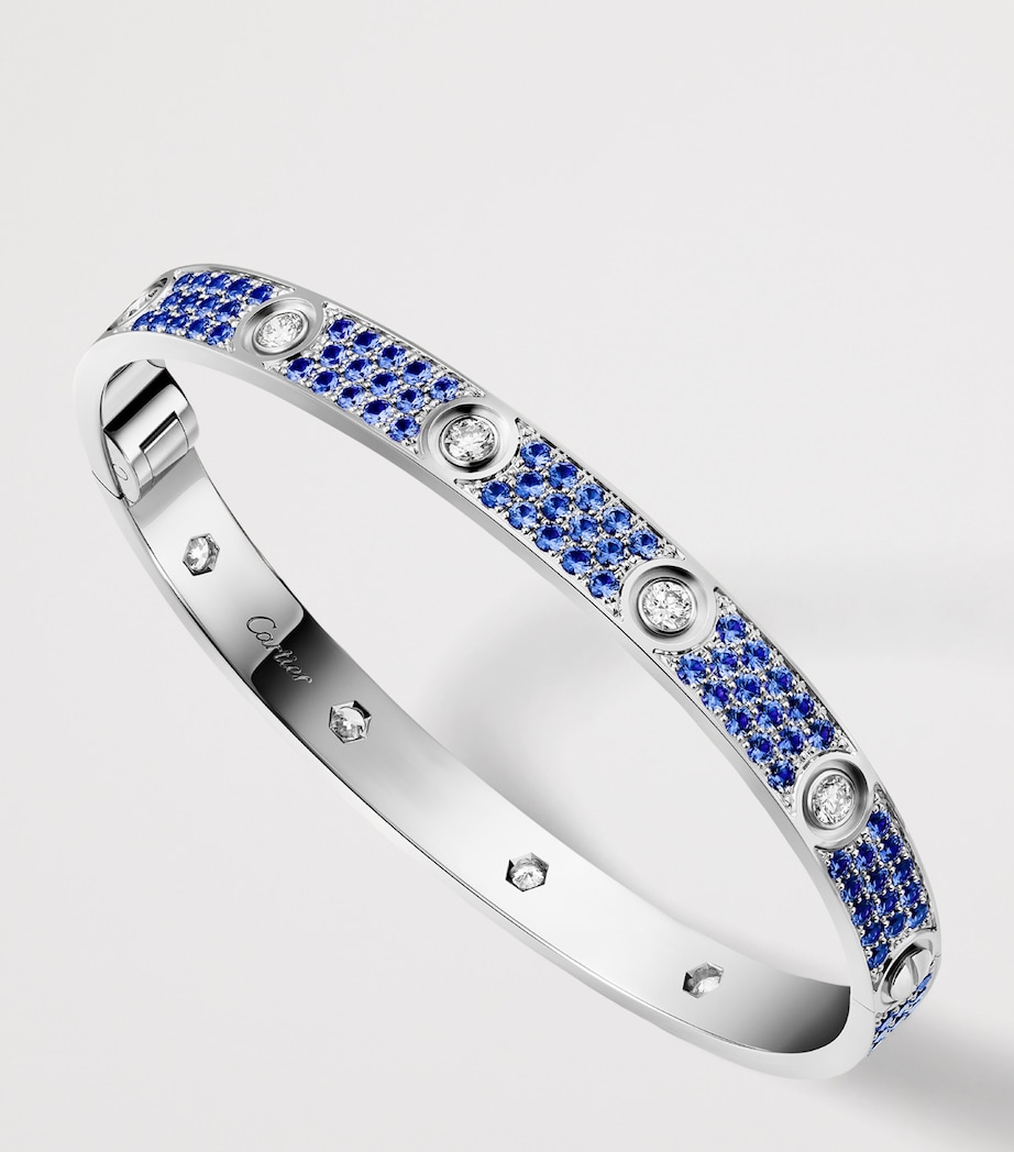 Cartier White Gold, Diamond and Sapphire Classic LOVE Bracelet White Gold Image 3