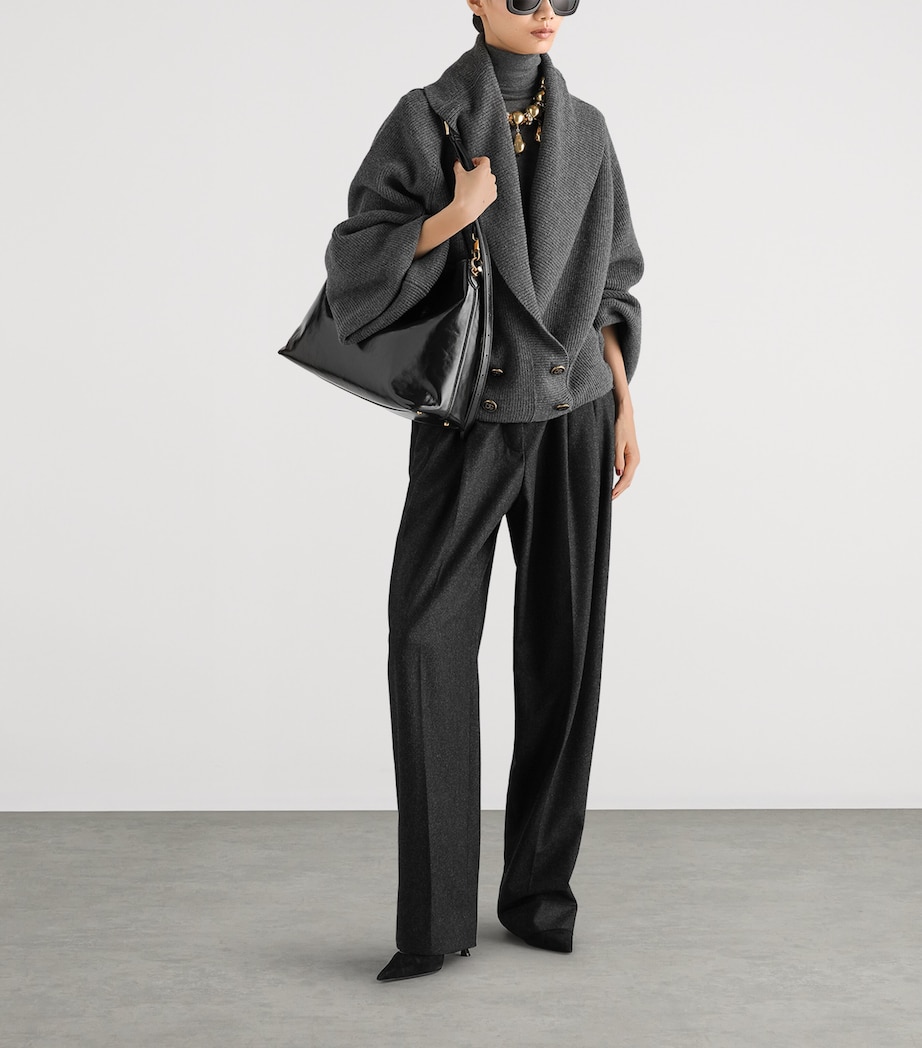 Dolce&Gabbana Womens Virgin Wool Straight Trousers Melange Grey Image 2