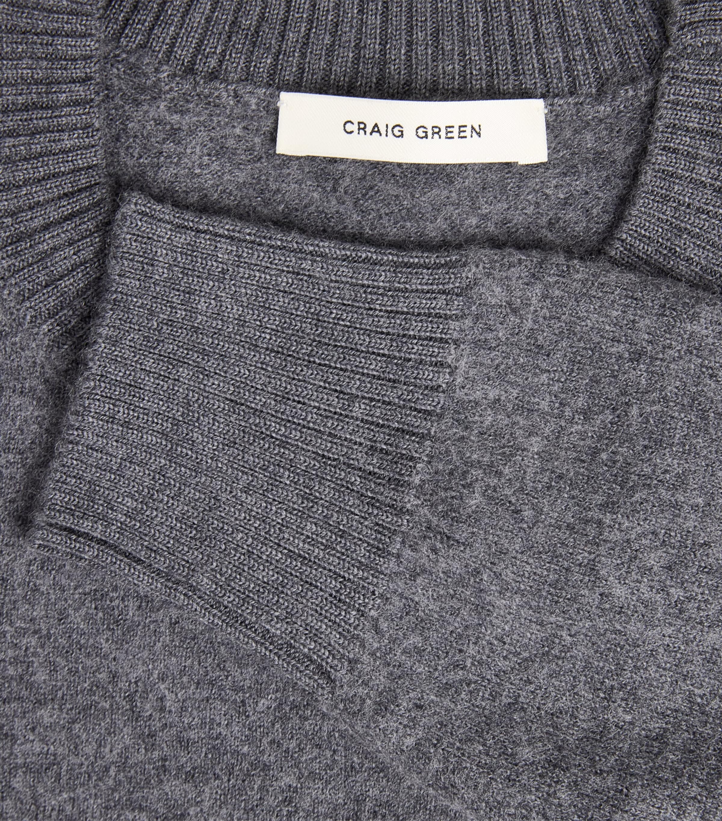 Craig Green Mens Wool Felt Stripe Sweater Grey/ Brown Image 6
