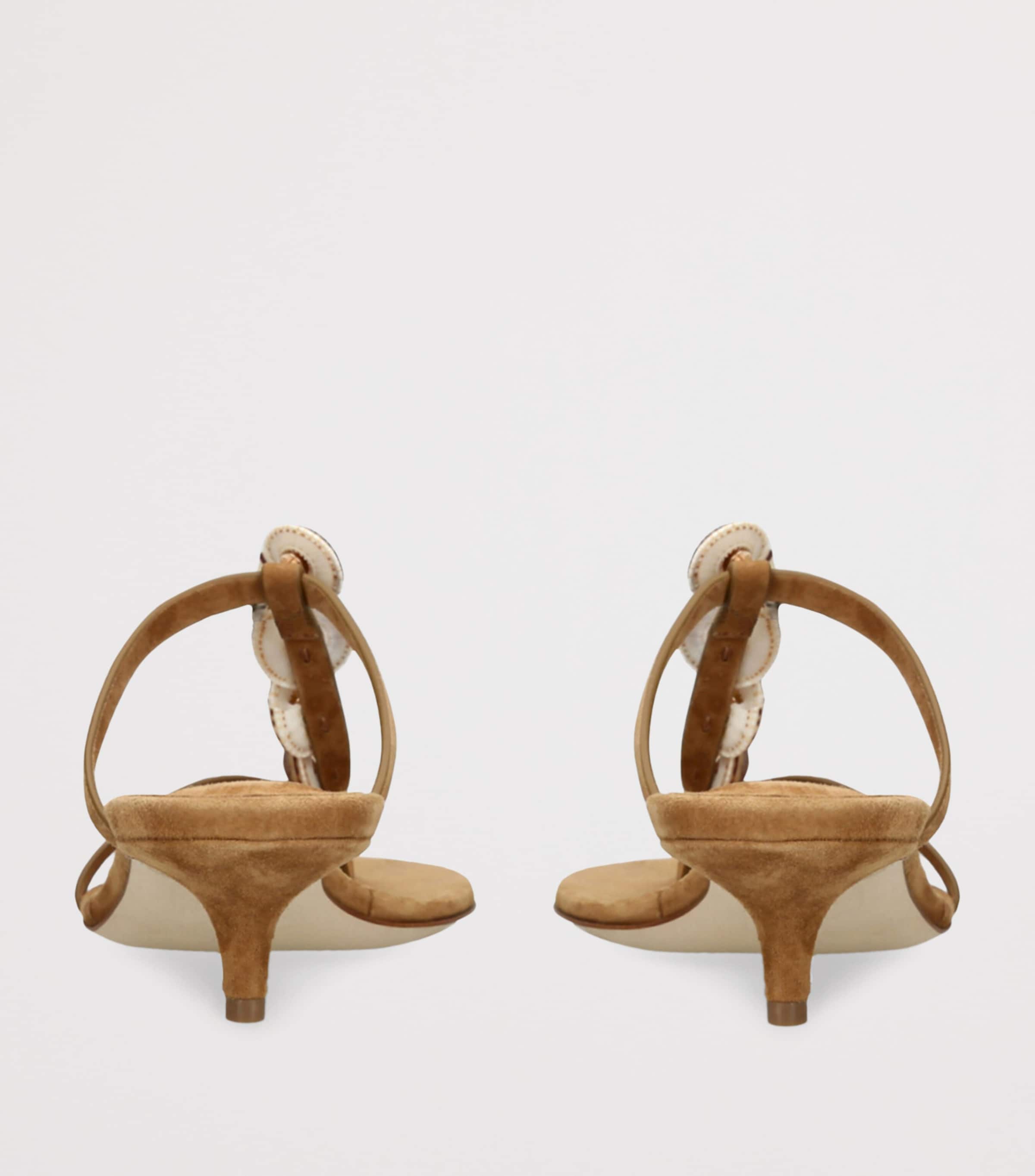 Christopher Esber Suede Embellished Sundial Sandals 40 Tan Image 2
