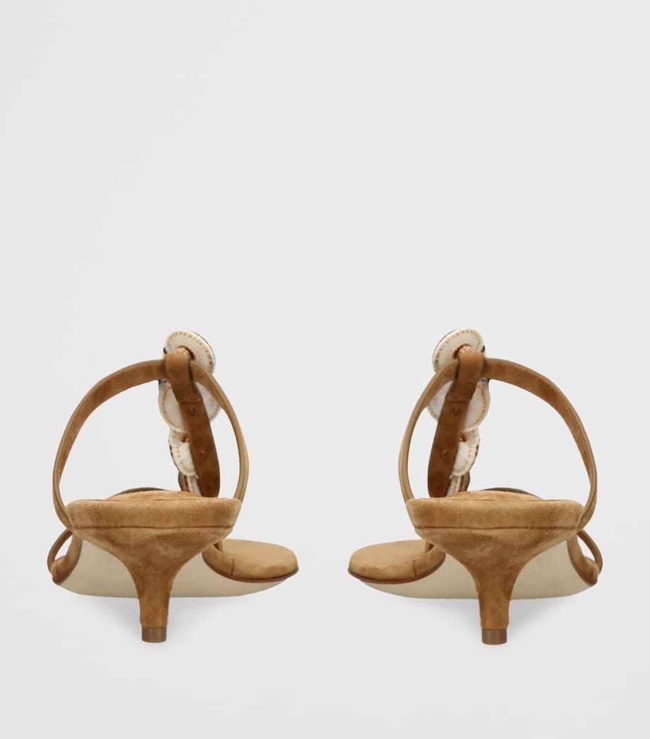 Christopher Esber Suede Embellished Sundial Sandals 40 Tan Image 2