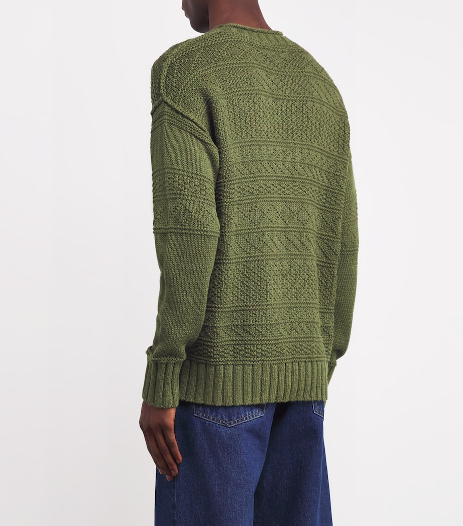 Polo Ralph Lauren Mens Linen-Cotton Sweater Olive Image 4