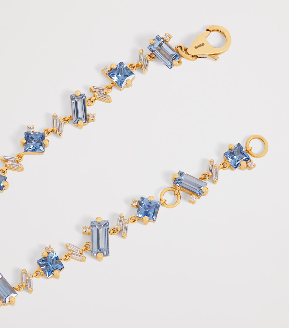 Suzanne Kalan Yellow Gold, Diamond and Blue Sapphire One of a Kind Bracelet Yg/bs Image 5