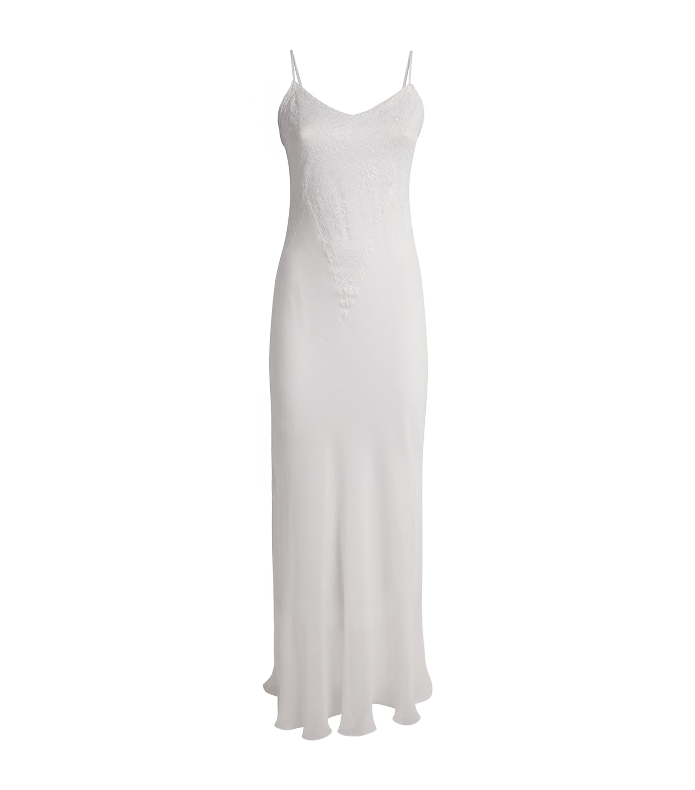 Loretta Caponi Silk Sheer Iolanda Nightdress In White