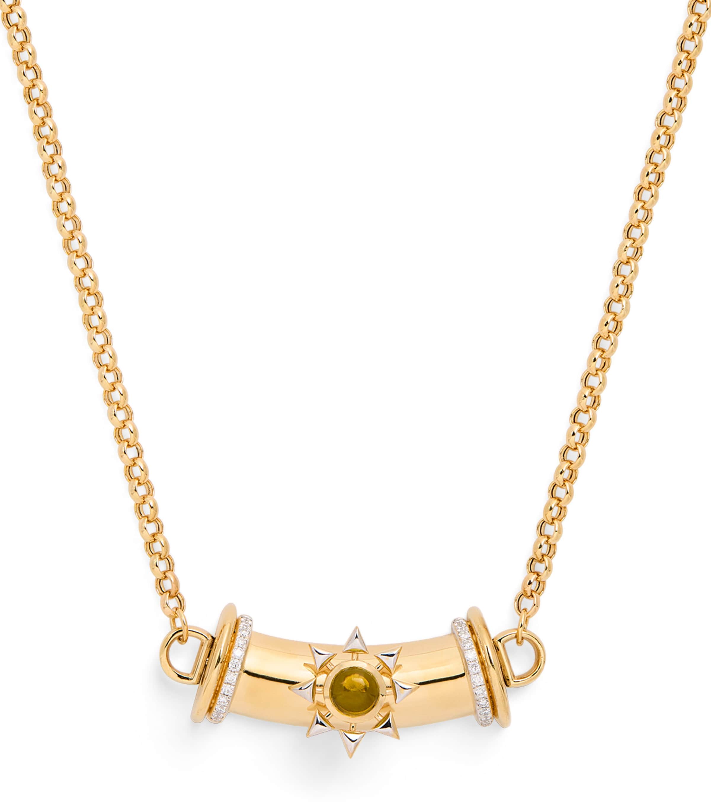 L'atelier Nawbar Yellow Gold, Diamond And Citrine Warrior Star Lot N*91 Necklace In Gold