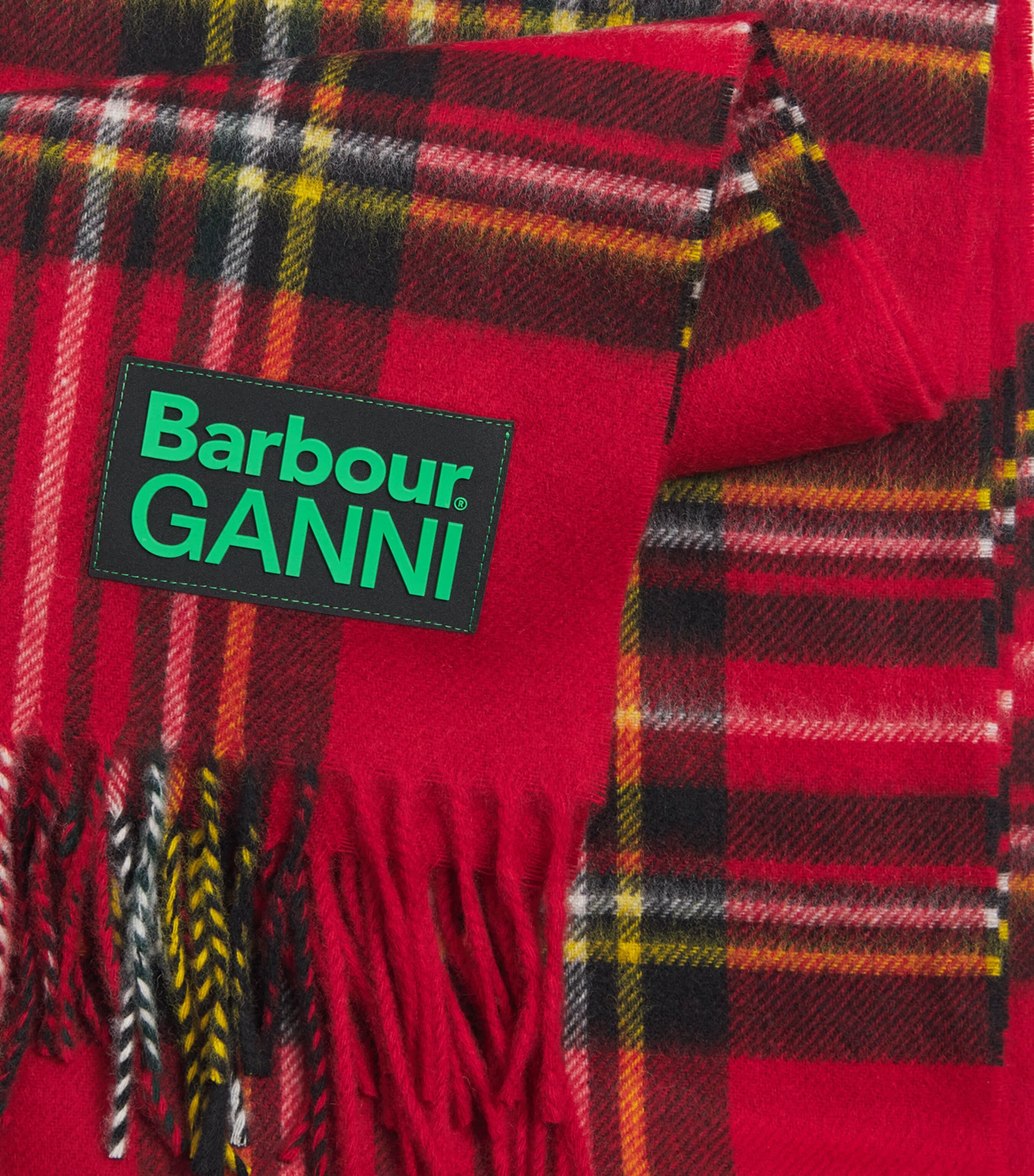 x GANNI Wool Tartan Scarf CLSSC/RYL STWRT TRTN Image 4