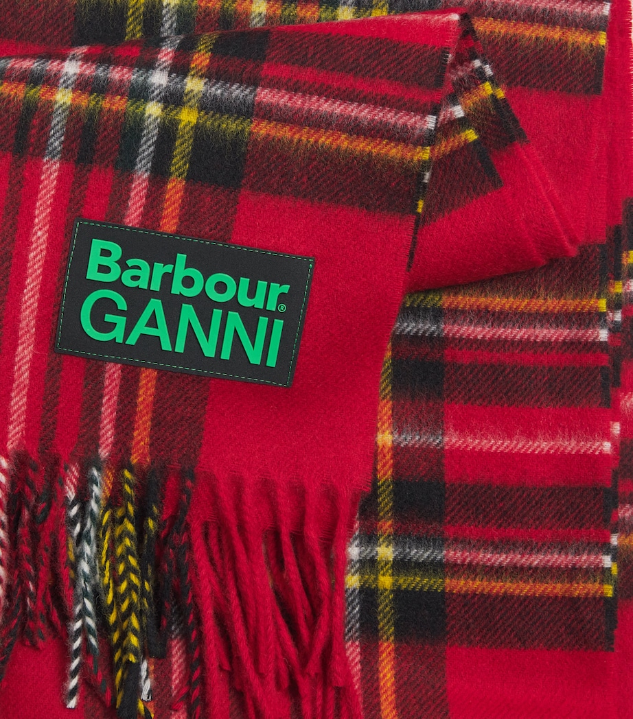 x GANNI Wool Tartan Scarf CLSSC/RYL STWRT TRTN Image 4