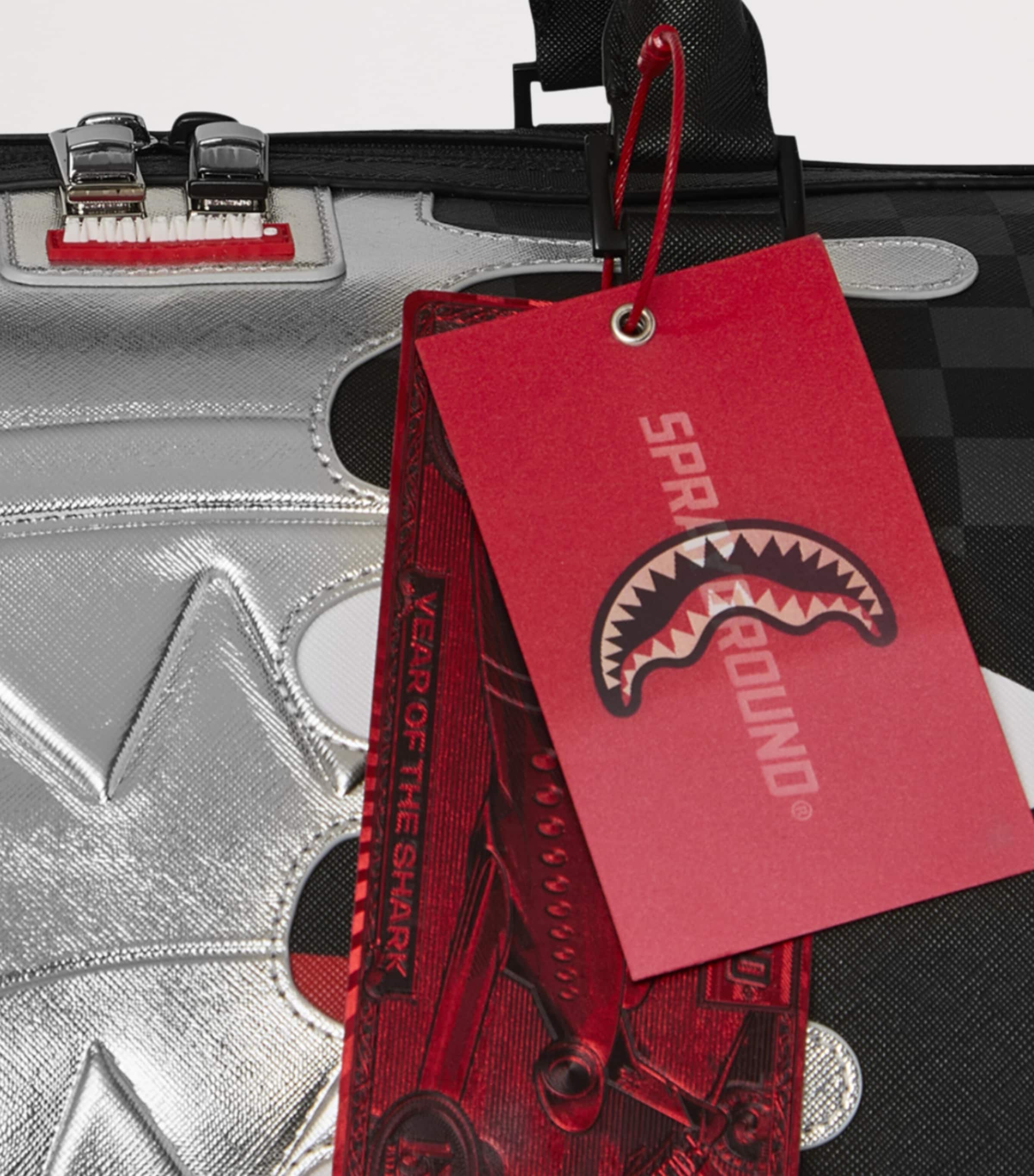 Sprayground Silver Side Drip Duffle Bag Silver Side Drip Image 9
