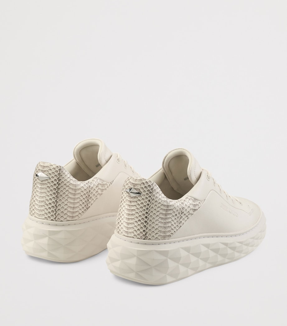 Diamond Maxi Leather Sneakers V LATTE/ROCCIA Image 4