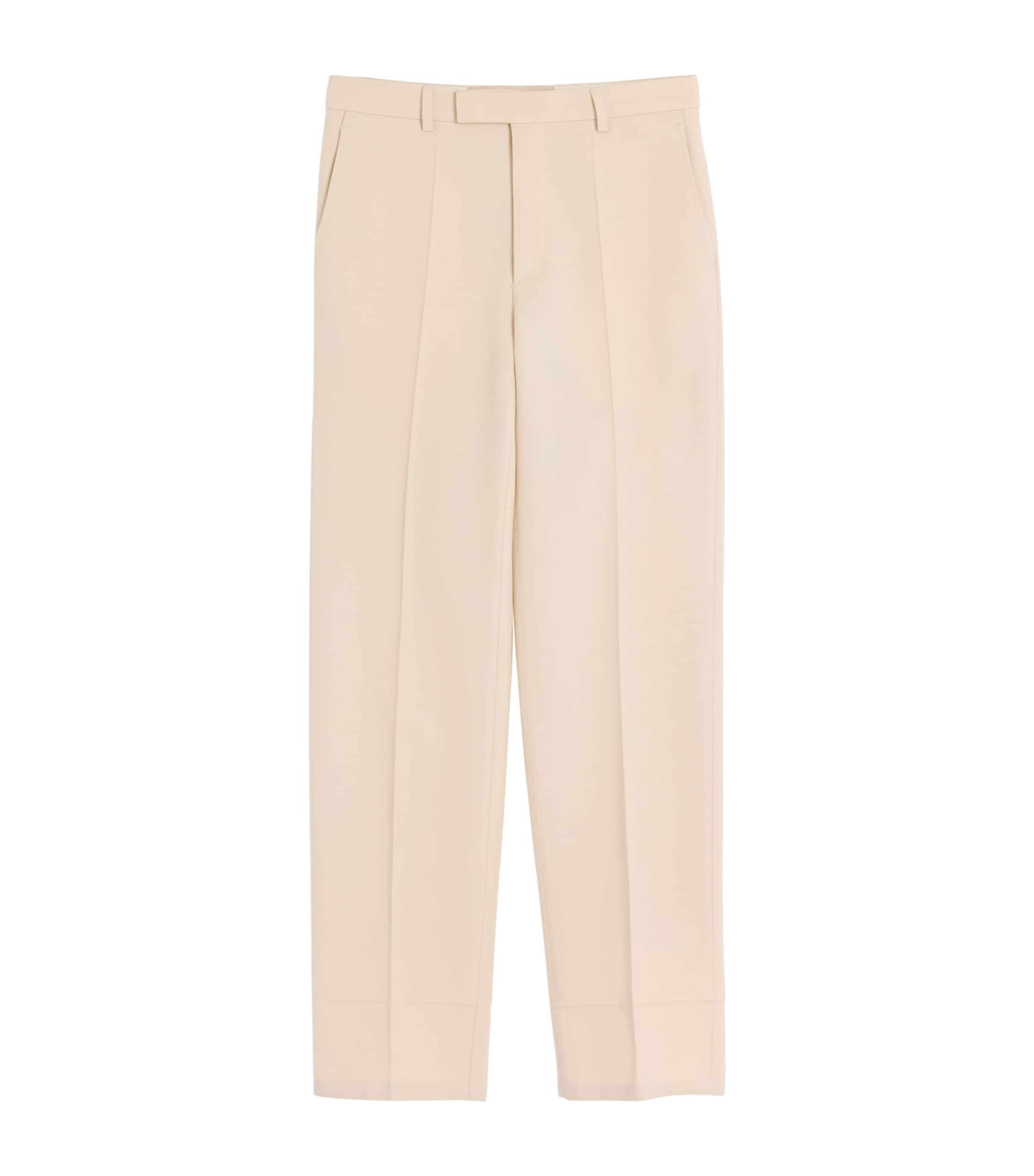Valentino Wool Gabardine Trousers With Turn-ups