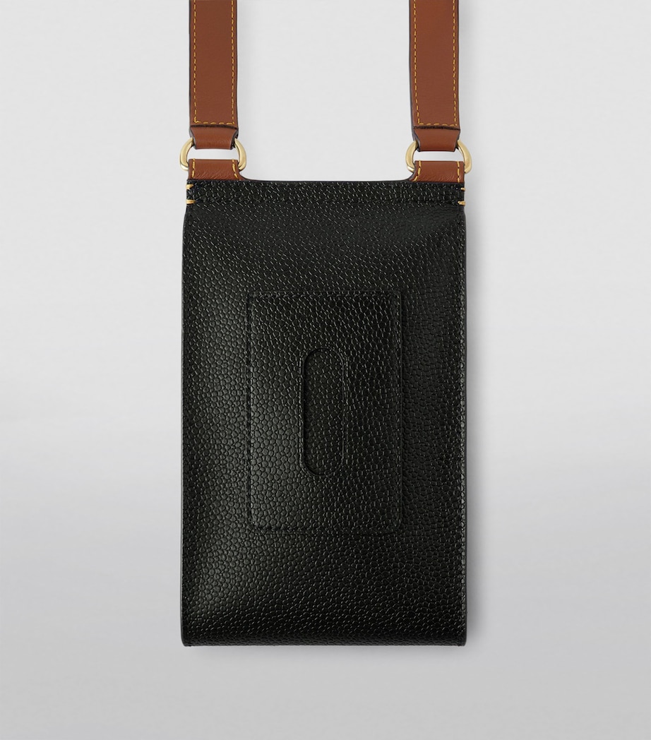 Leather Mini Antony Pouch BLACK-COGNAC Image 2