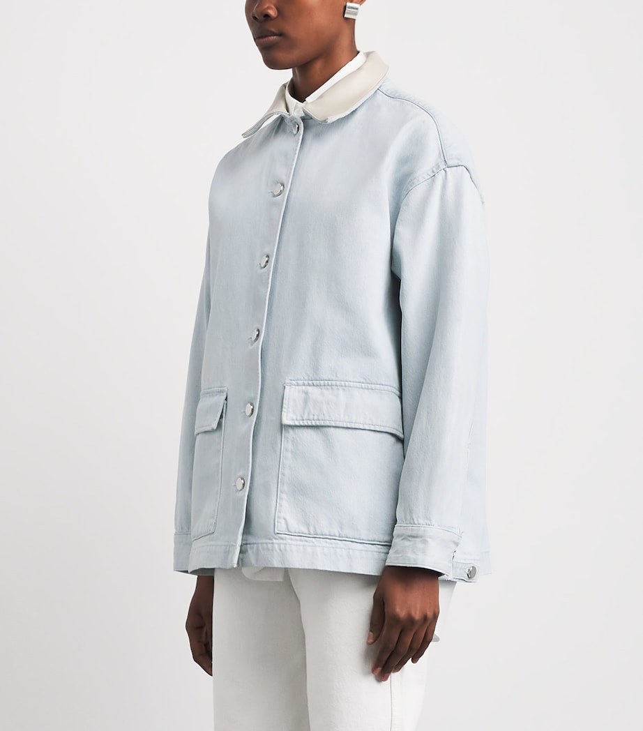 AGOLDE Womens x Maria McManus Oversized Field Jacket Wshed Pale Indigo Image 4