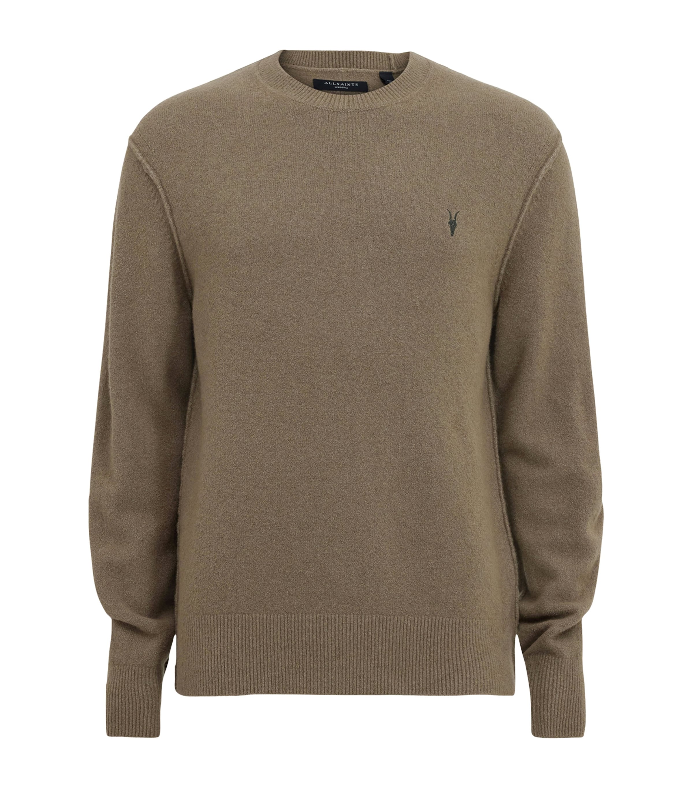 Allsaints Crew-neck Statten Sweater In Green