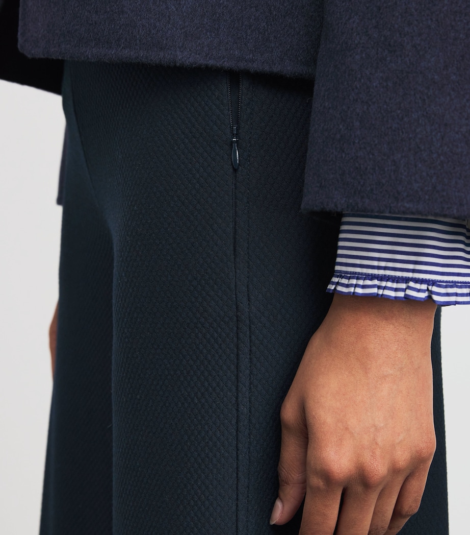 Cable Jacquard Wide-Leg Trousers NAVY Image 6