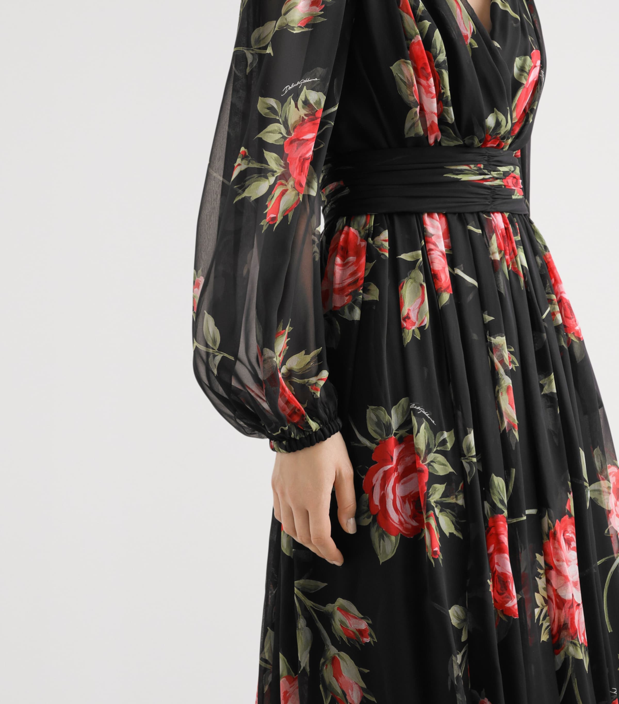 Dolce&Gabbana Womens Silk Floral Maxi Dress Bouq Image 5