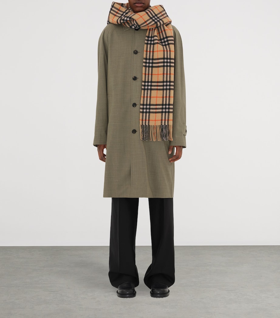 Cashmere Check Hooded Scarf SAND Image 4