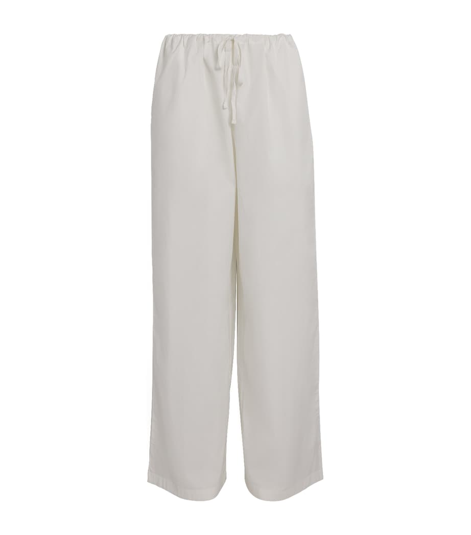 Cotton Poplin Wide-Leg Trousers SNOW Image 1