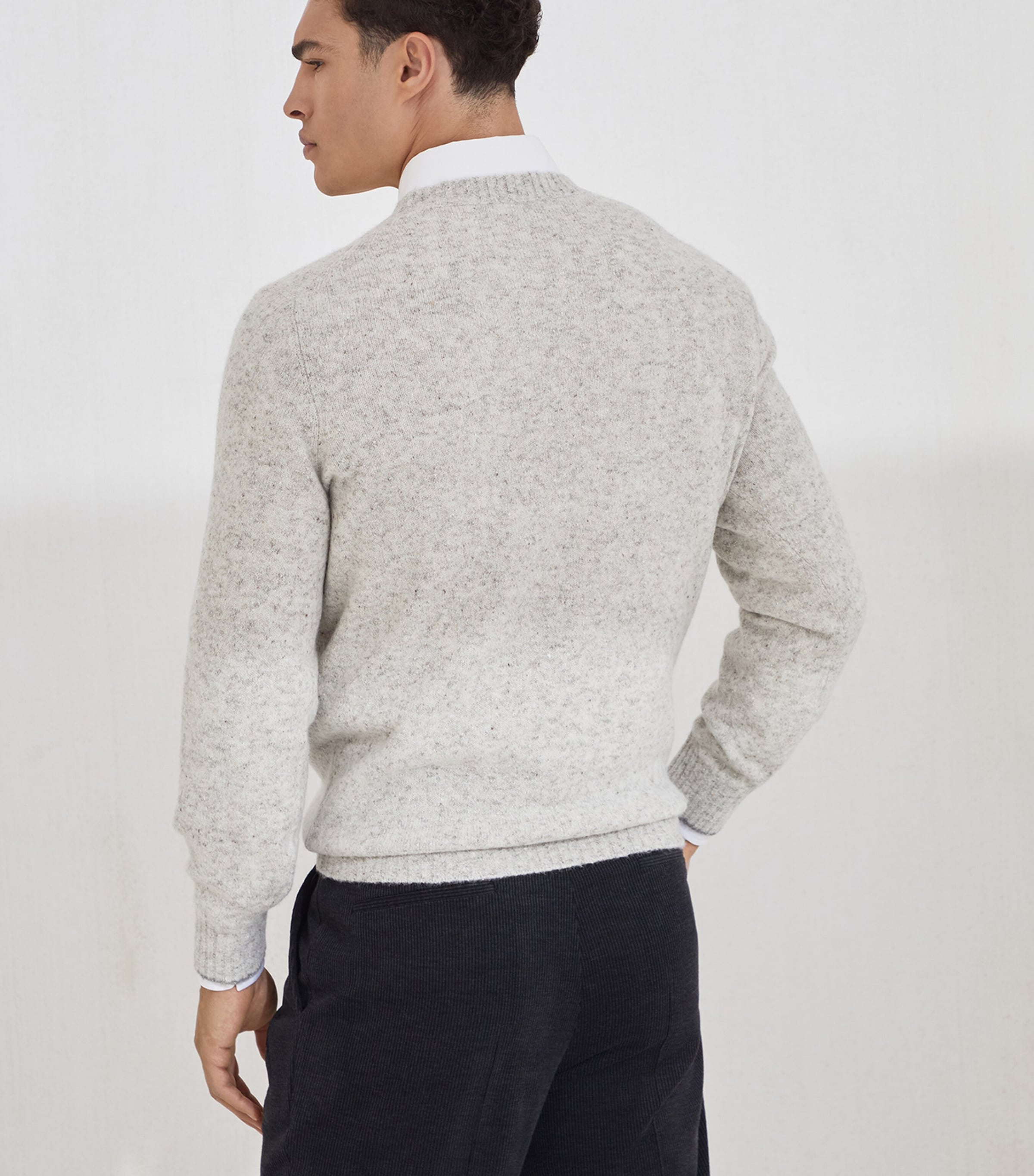 Alpaca-Wool-Silk Flecked Sweatshirt CL073 Image 5