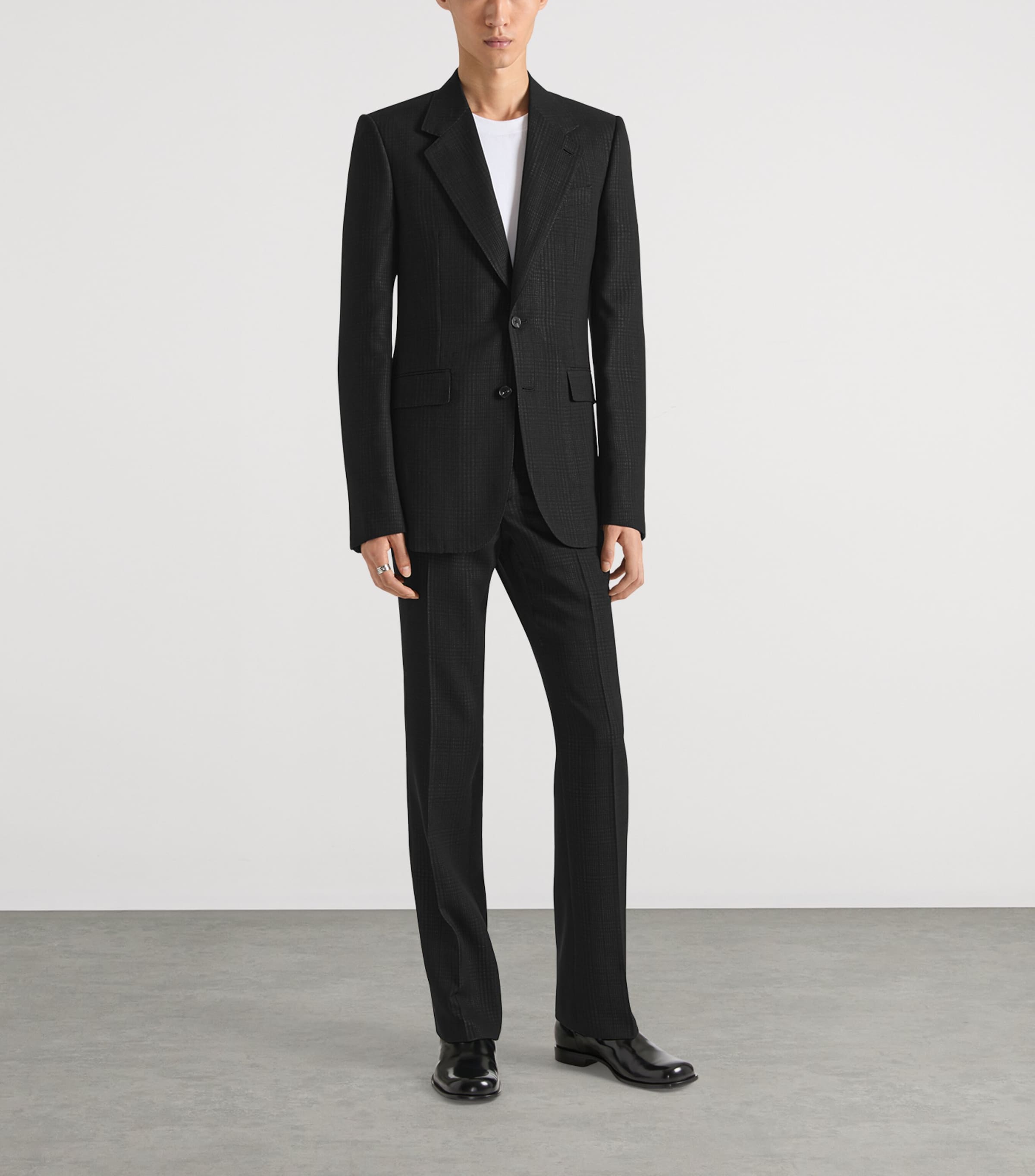 Wool-Blend Check Blazer BLACK/GREY Image 2