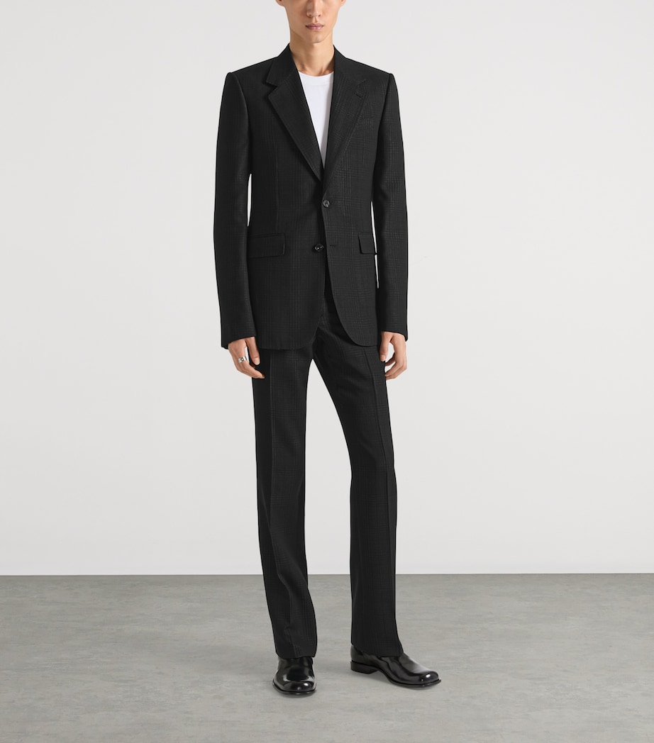 Wool-Blend Check Blazer BLACK/GREY Image 2