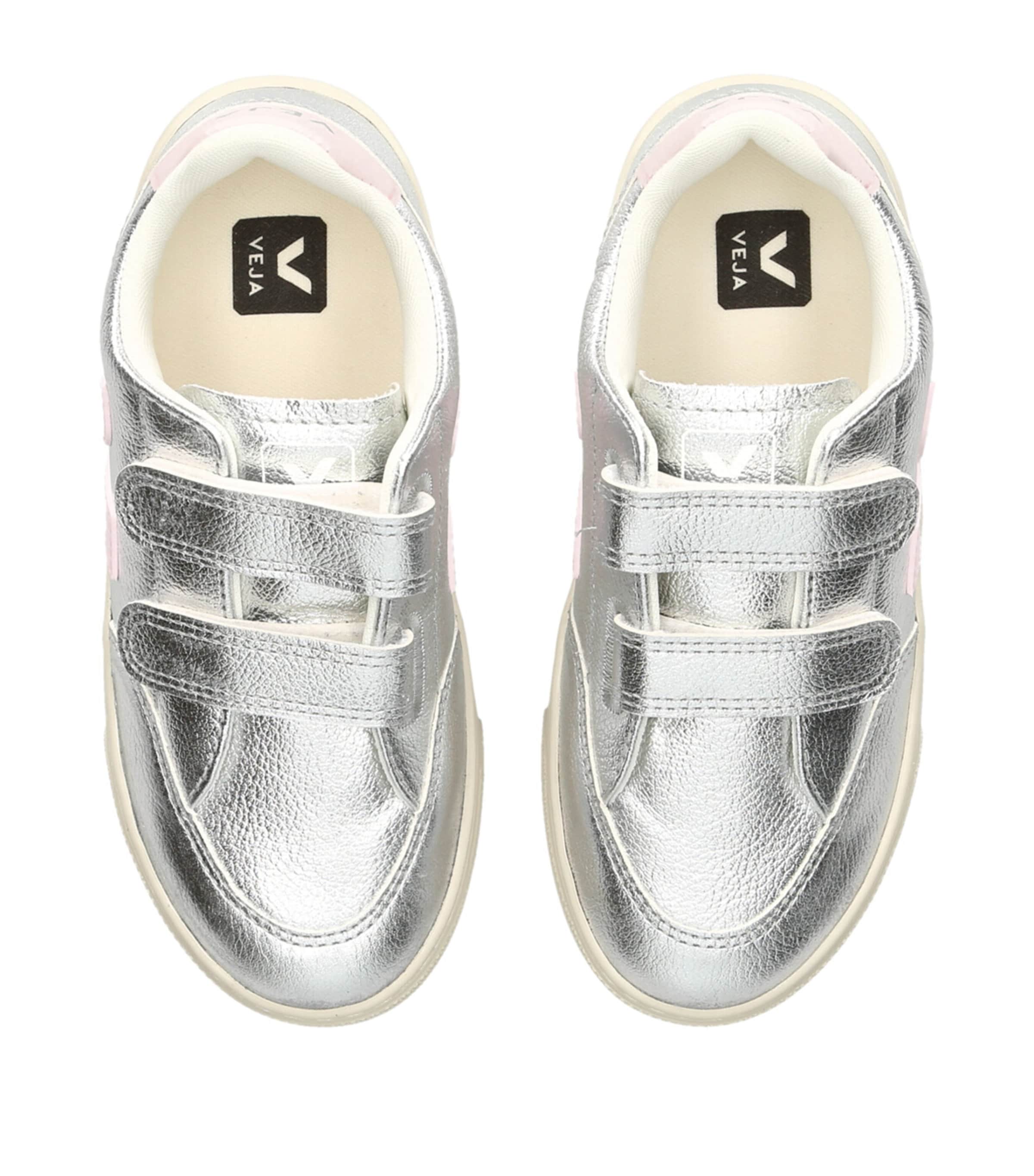 Leather V-12 Velcro Sneakers SILVER Image 4