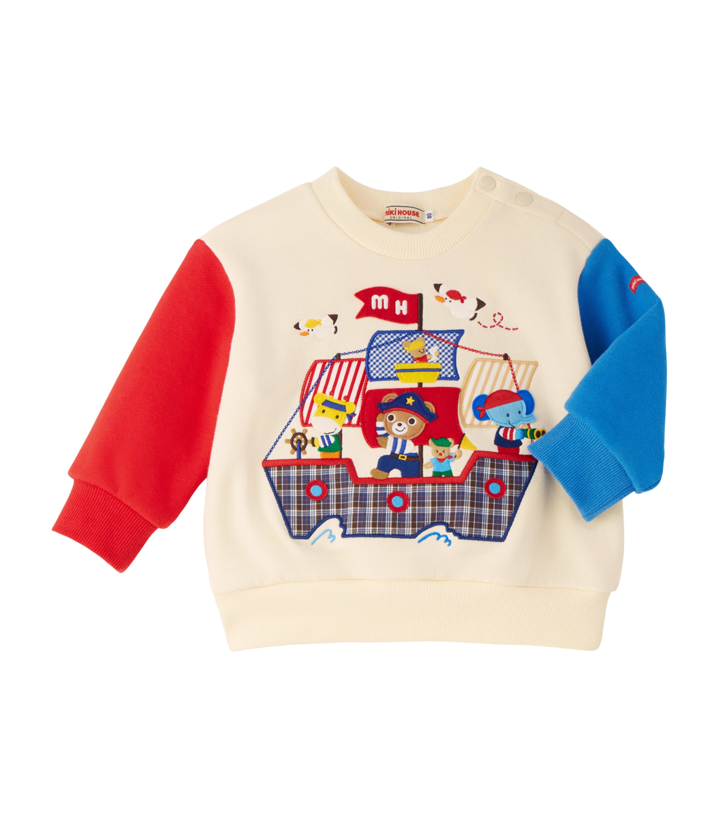 Miki House Cotton Pucci Pirate Ship Sweatshirt (2-7 Years) | Kids New In | Boys Clothing | Sweatshirts & Hoodies | Designers | Miki House | Hoodies & Sweatshirts