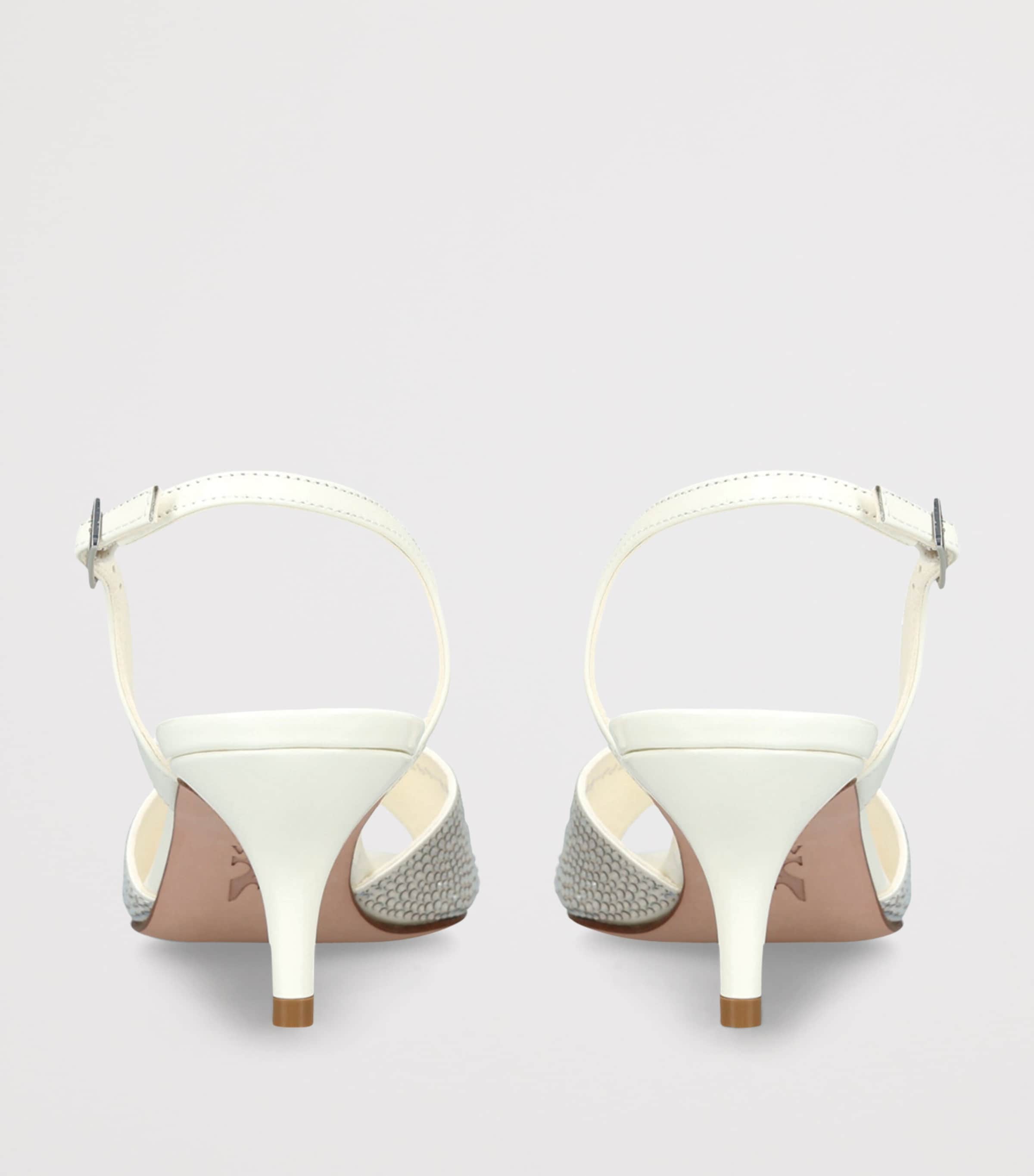 Gina Satin Embellished Arabel Pumps 50 White Image 2