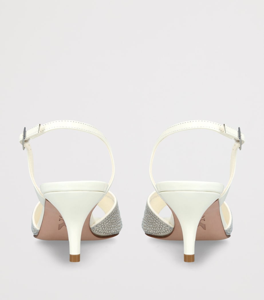 Satin Embellished Arabel Pumps 50 WHITE Image 2