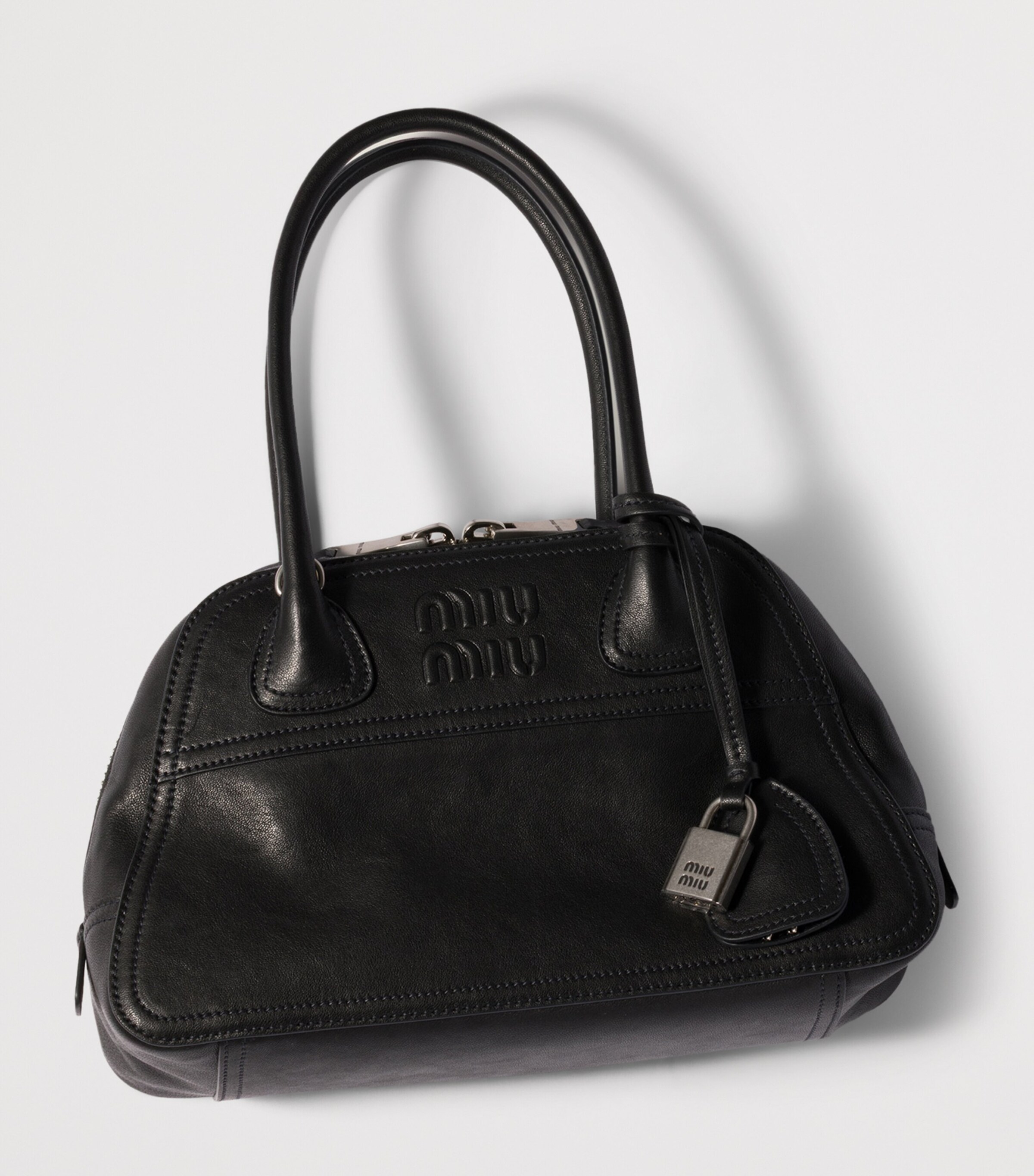 Miu Miu Nappa Leather Vivant Top-Handle Bag Black Image 4