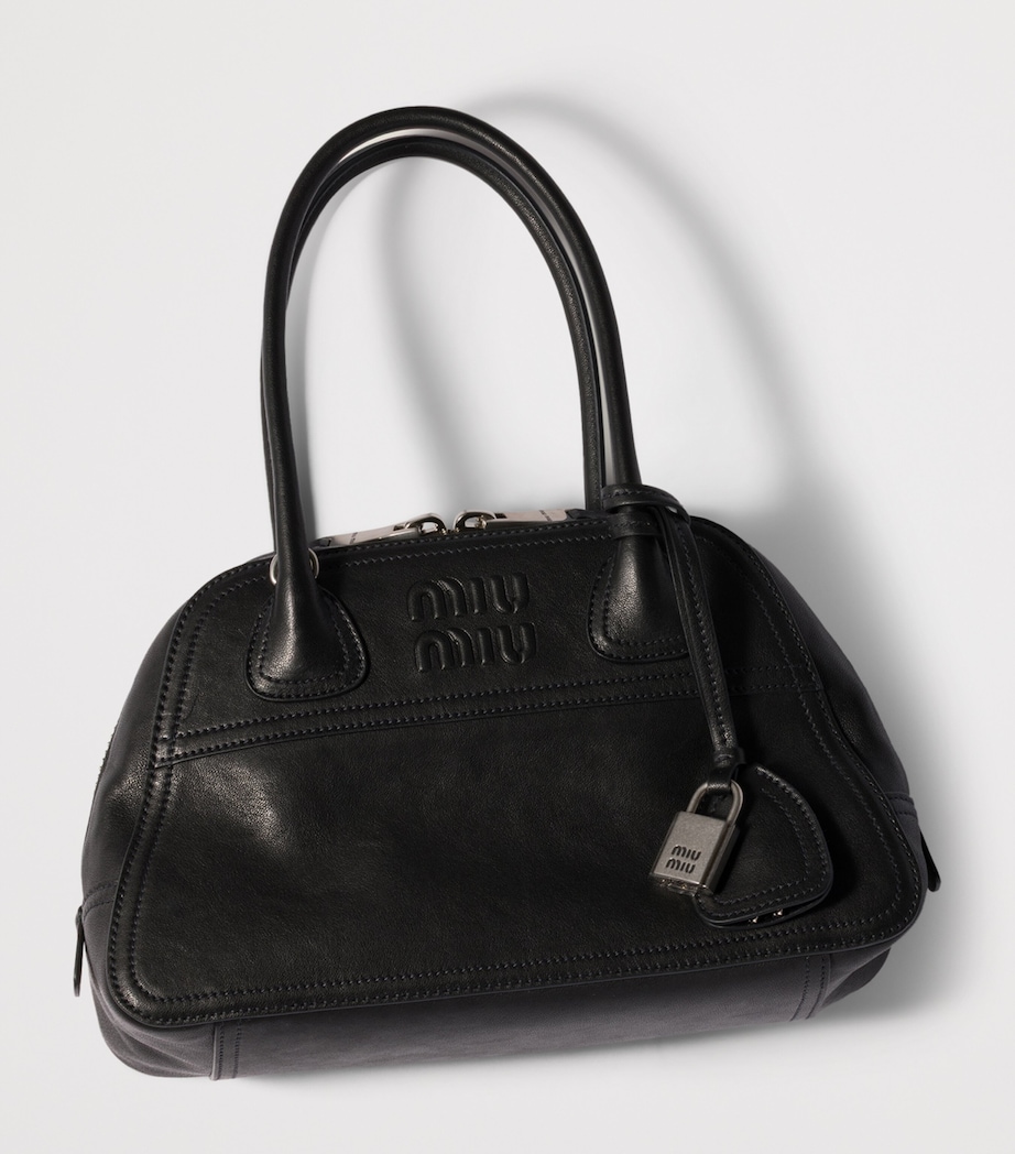 Miu Miu Nappa Leather Vivant Top-Handle Bag Black Image 4