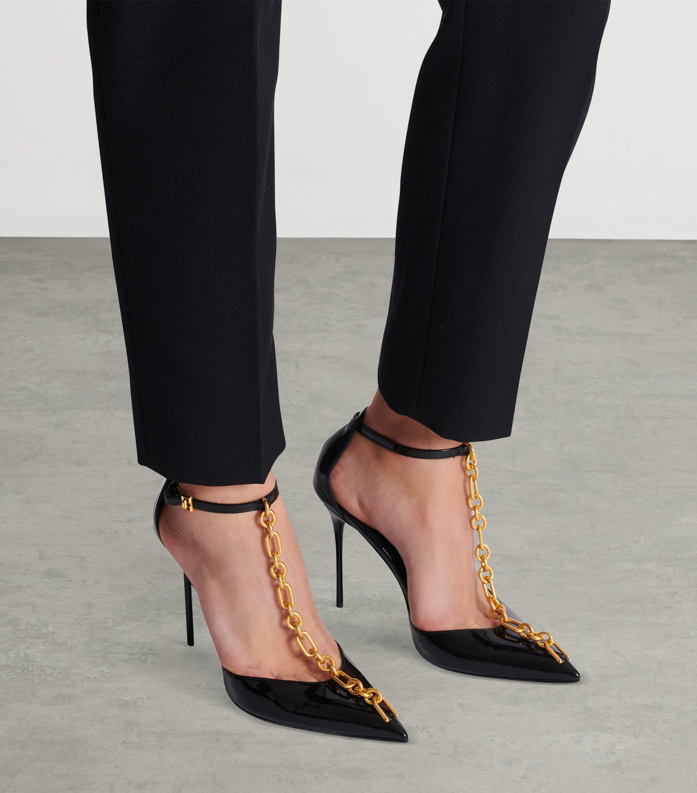 Leather Sync Heeled Mules 95 0PA NOIR Image 3