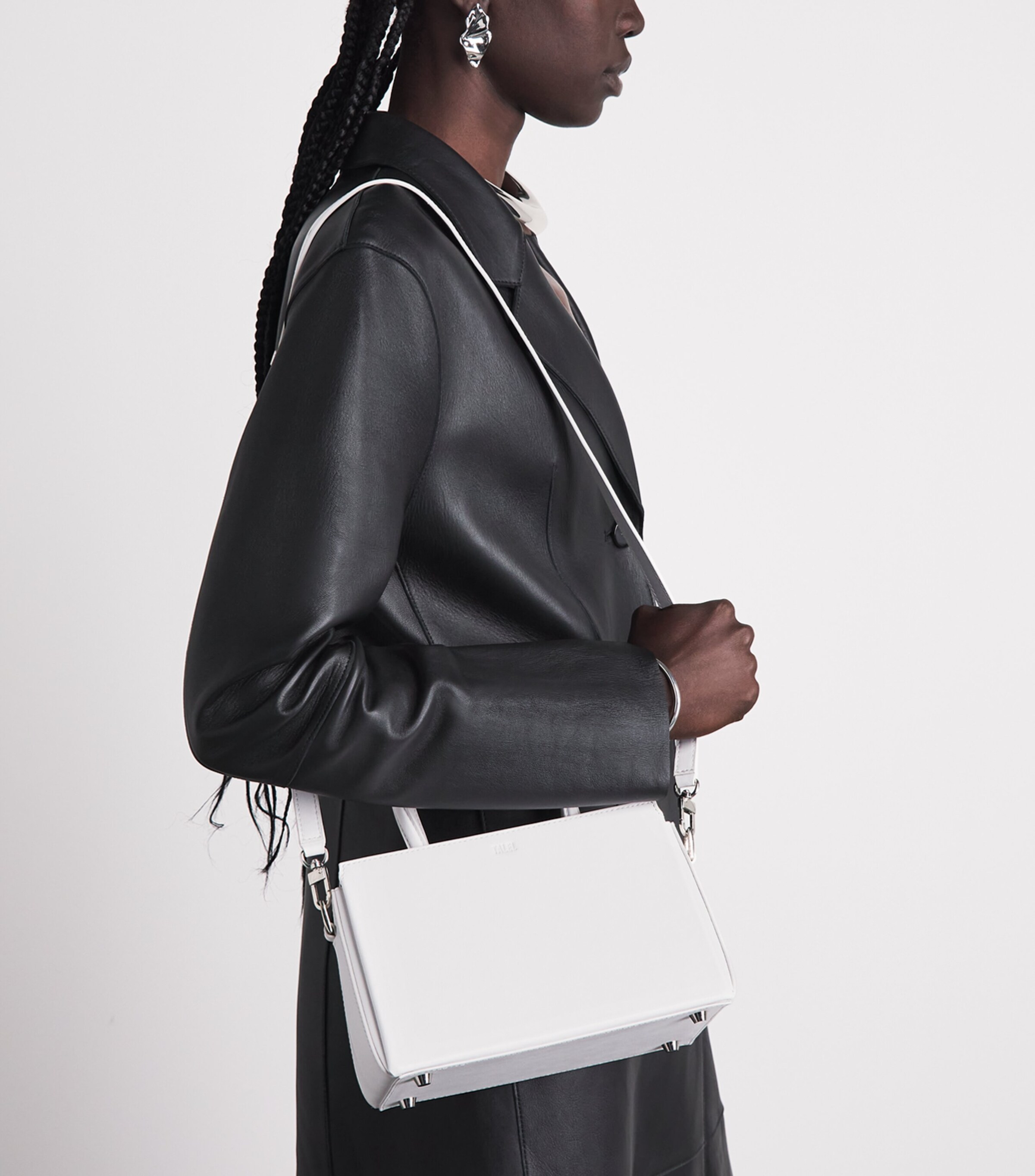 Talel Paris Medium Leather V2 Tote Bag White Image 2
