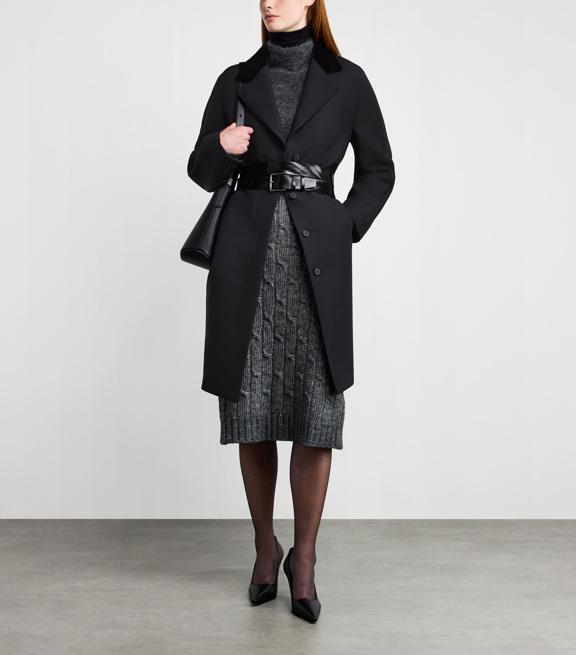 Wool-Silk Atelier Coat BLACK Image 2