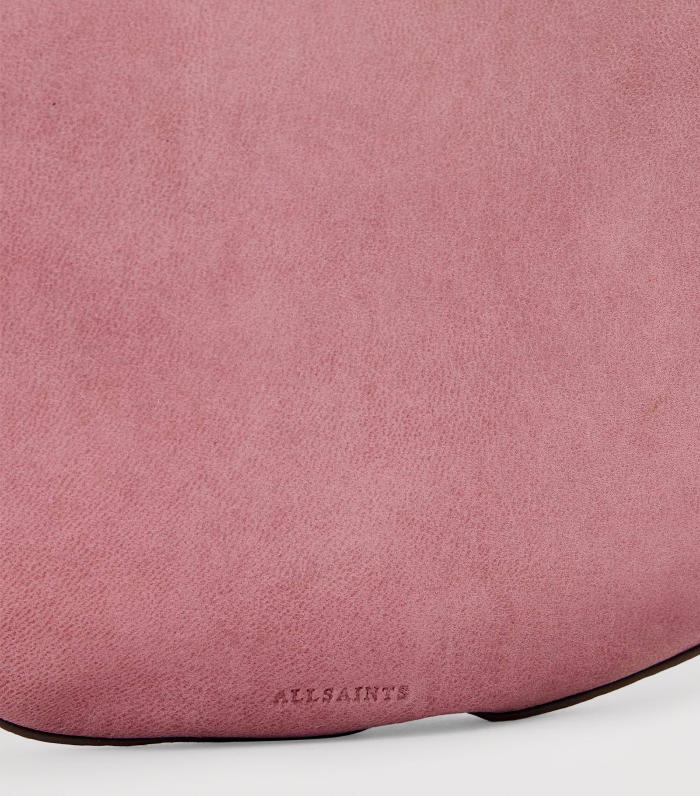 AllSaints Mini Leather Luna Shoulder Bag Raspberry Pink Image 6